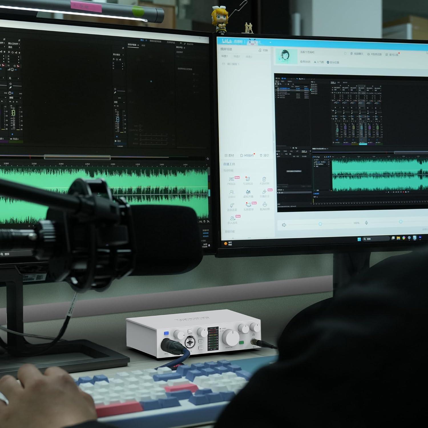 Interfaz de Audio USB Topping E2x2 OTG 192kHz/24bit - Preamplificador y Amplificador