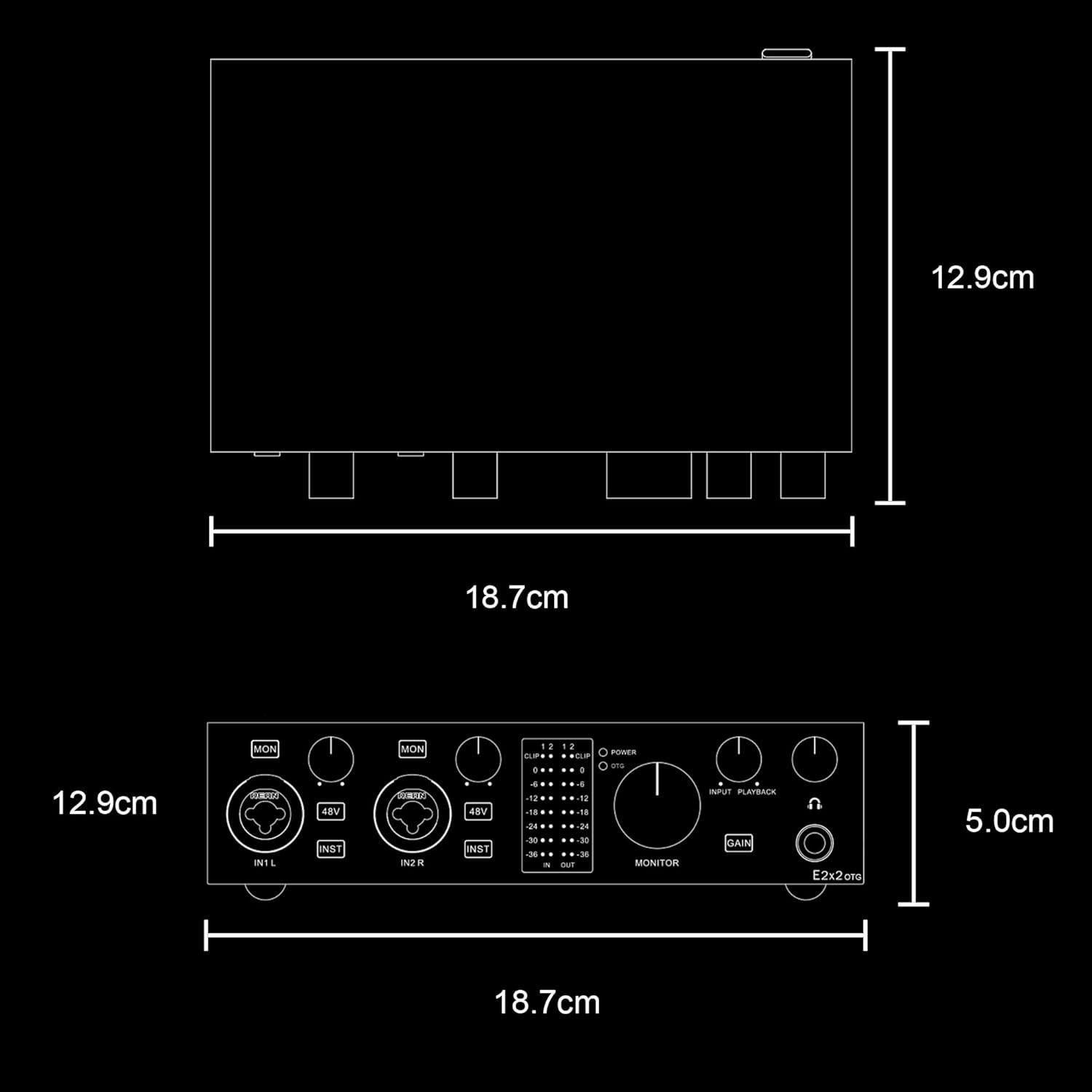 Interfaz de Audio USB Topping E2x2 OTG 192kHz/24bit - Preamplificador y Amplificador