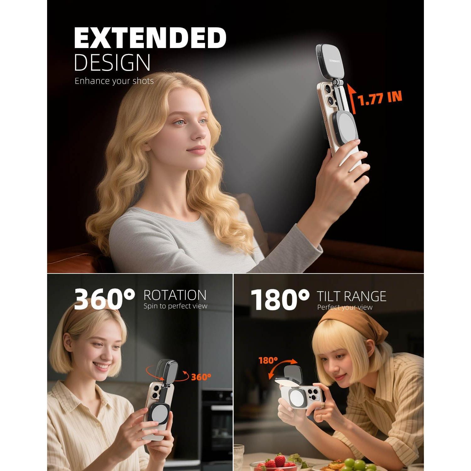 Luz de Anillo Magnética ZOINSHOT FL302BK con 5 Temperaturas