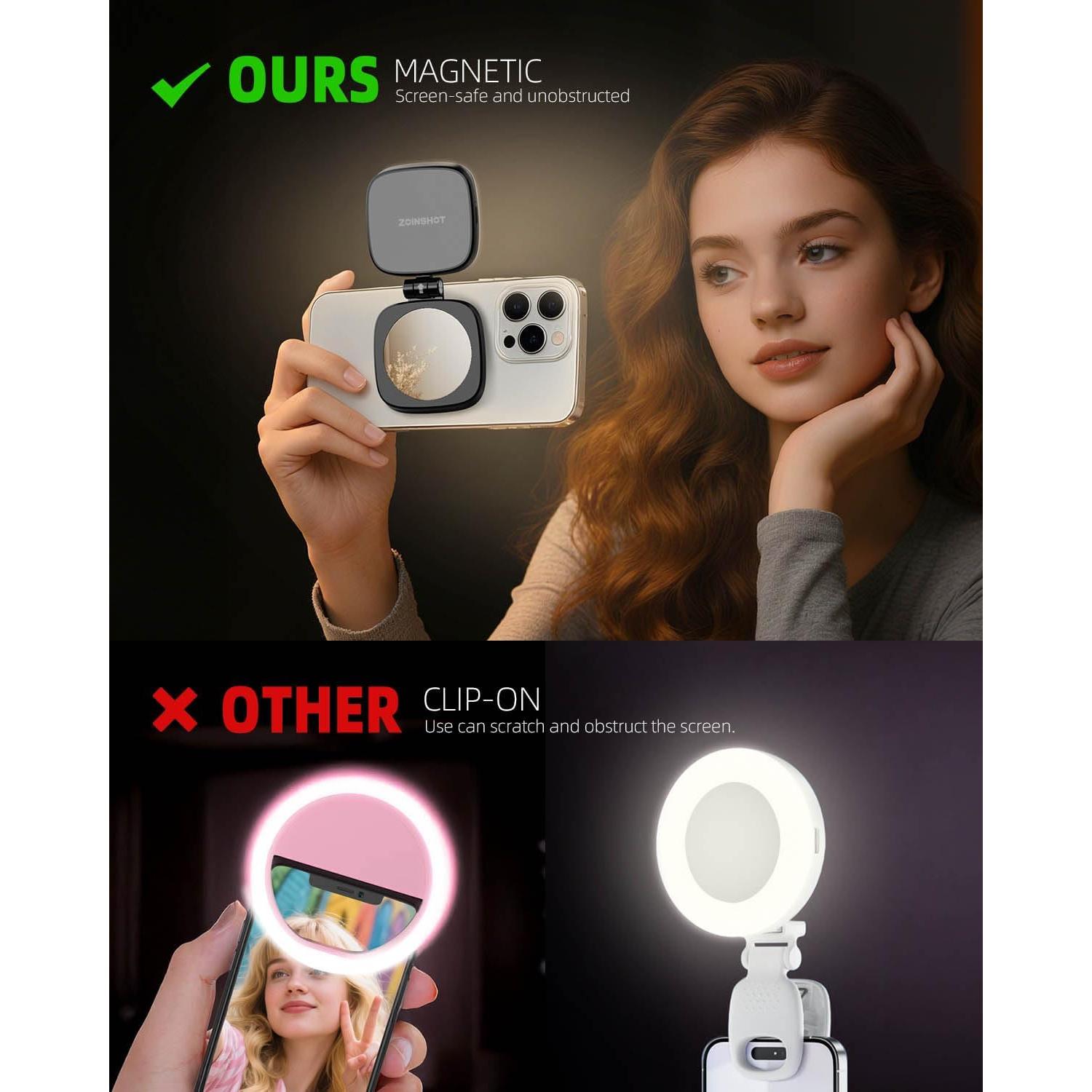 Luz de Anillo Magnética ZOINSHOT FL302BK con 5 Temperaturas