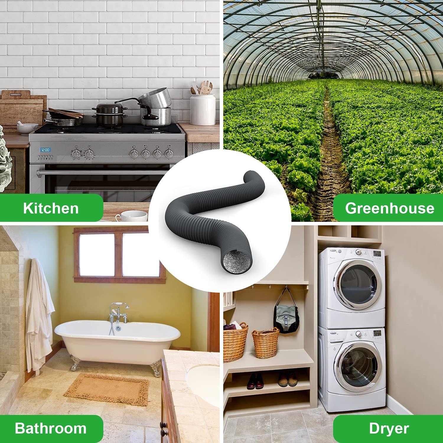 Conducto Flexible 3" iPower 2.44m Aluminio HVAC con Abrazaderas