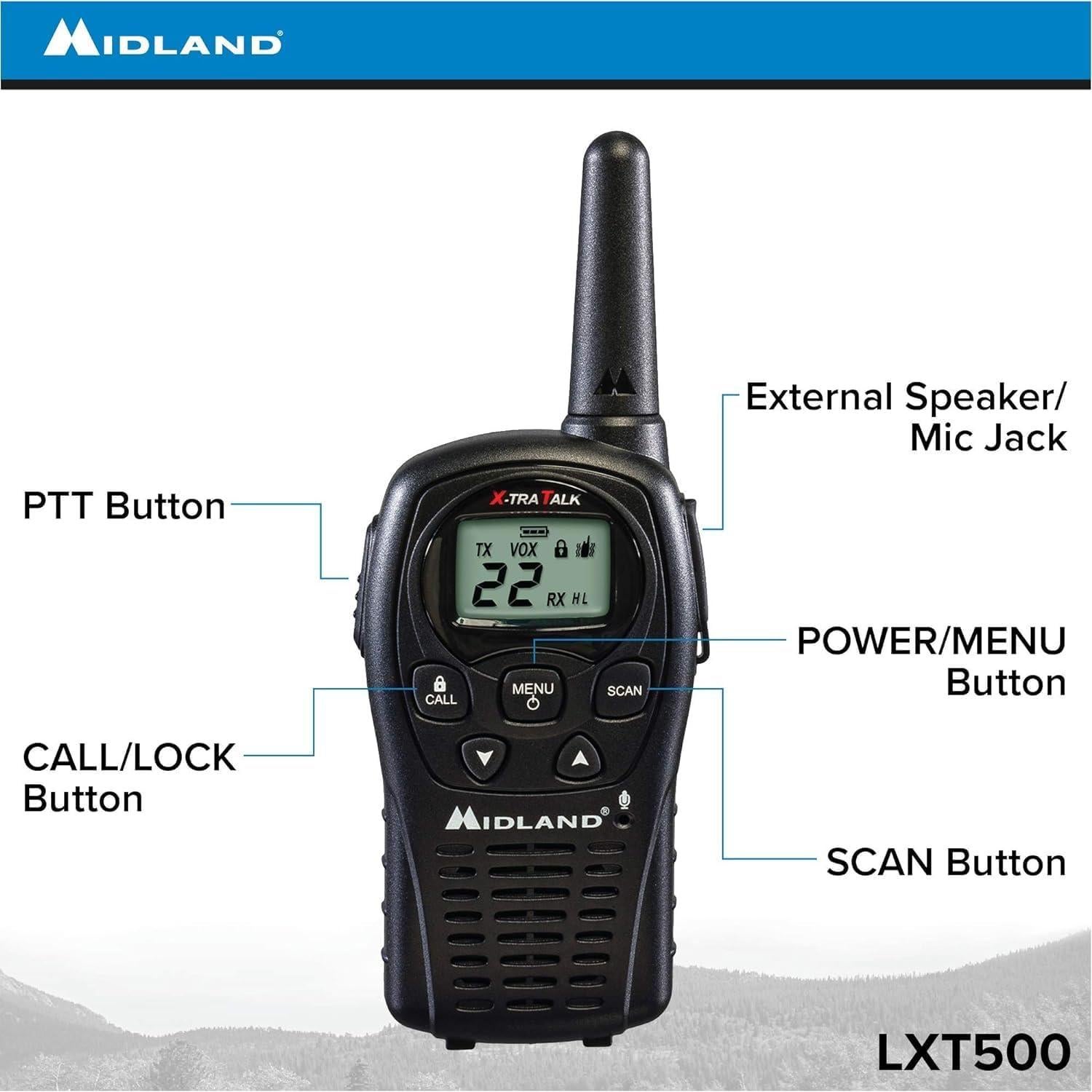 Radios de Dos Vías Midland LXT500VP3 - Paquete de 4