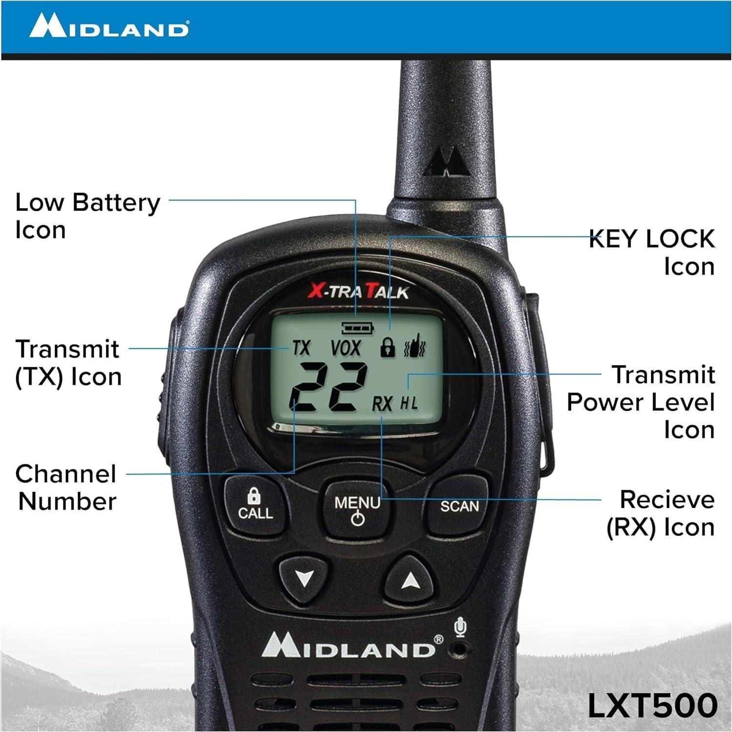 Radios de Dos Vías Midland LXT500VP3 - Paquete de 4