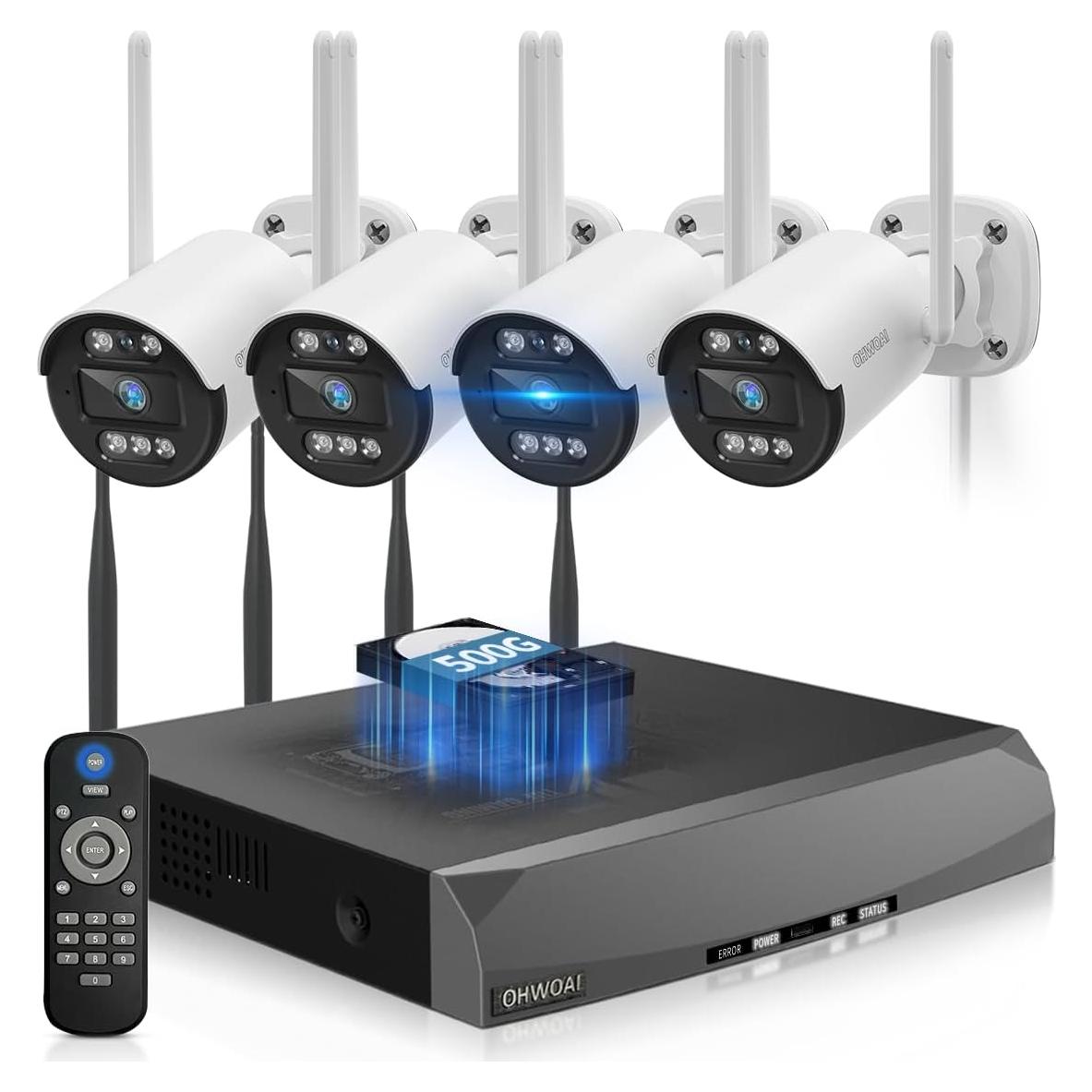 Cámara de Seguridad Inalámbrica OHWOAI 130° con Audio Bidireccional