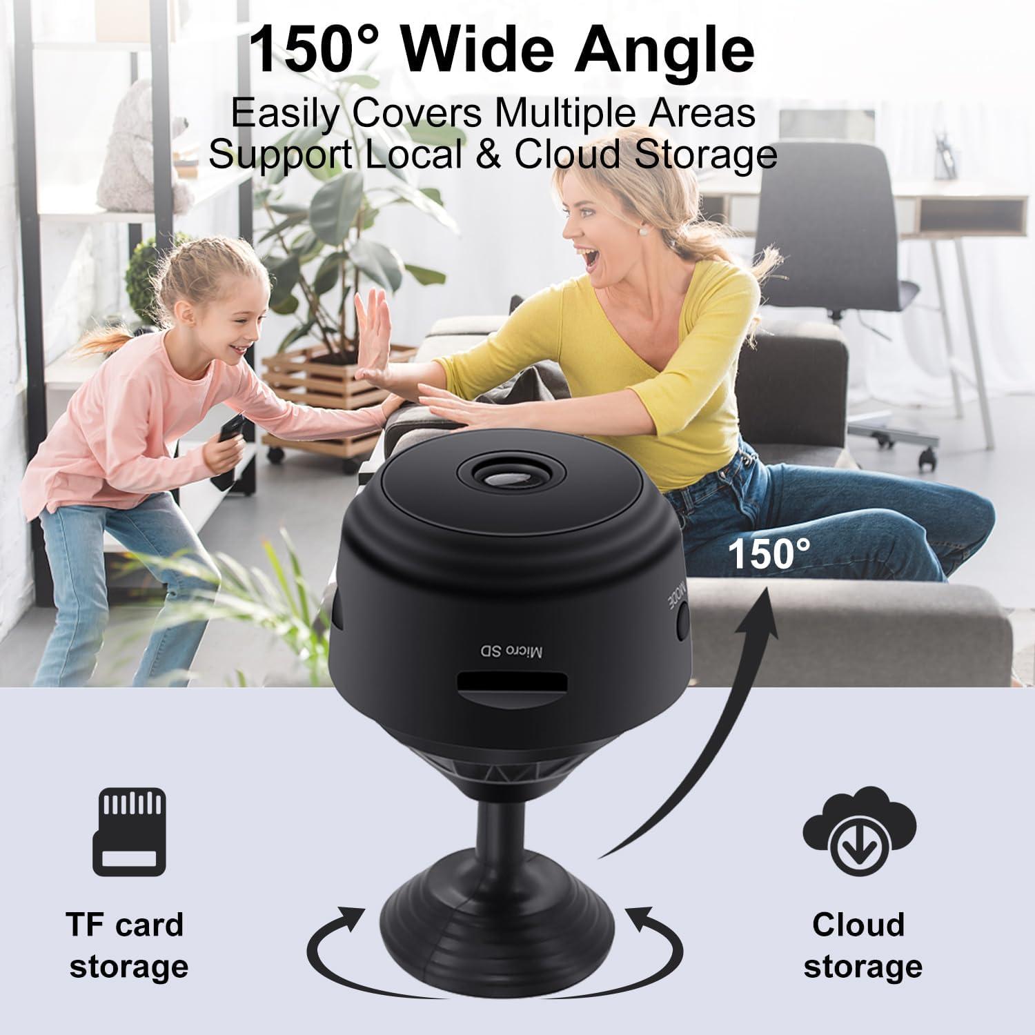 Cámara Mini WiFi HD 1080P YISPK con Visión Nocturna y Detección de Movimiento