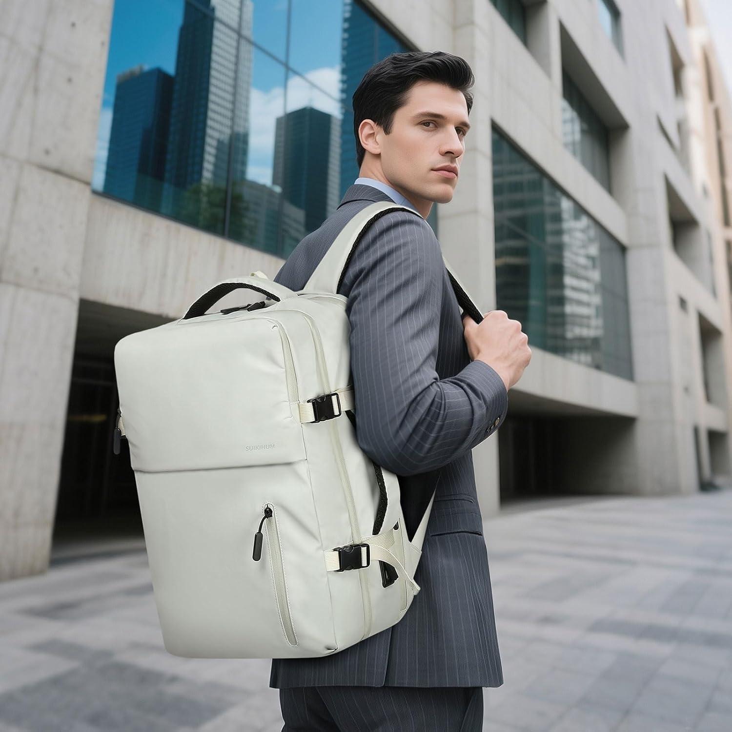 Mochila de Viaje SUIKIHUM 16" con USB y Aprobada Aerolíneas