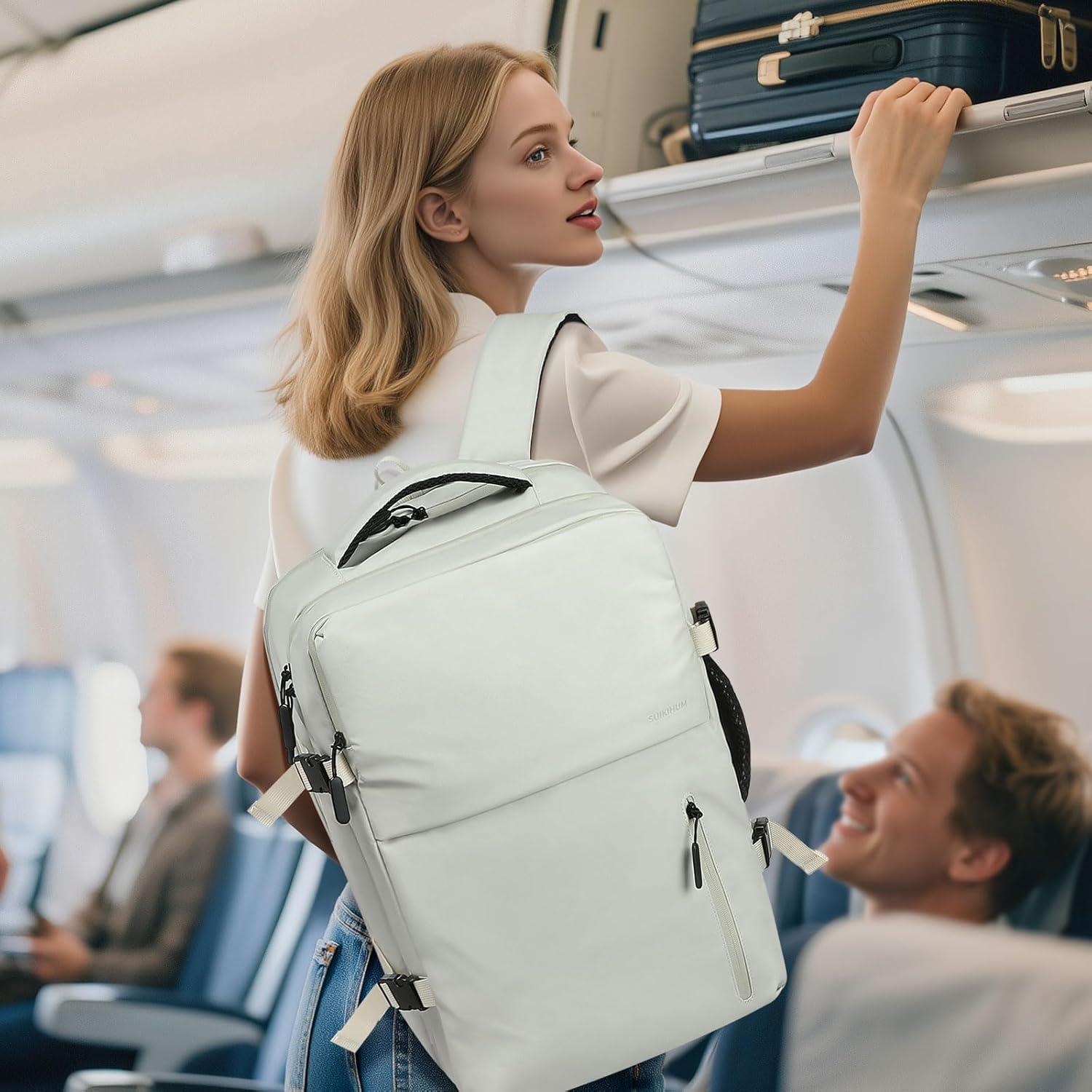 Mochila de Viaje SUIKIHUM 16" con USB y Aprobada Aerolíneas