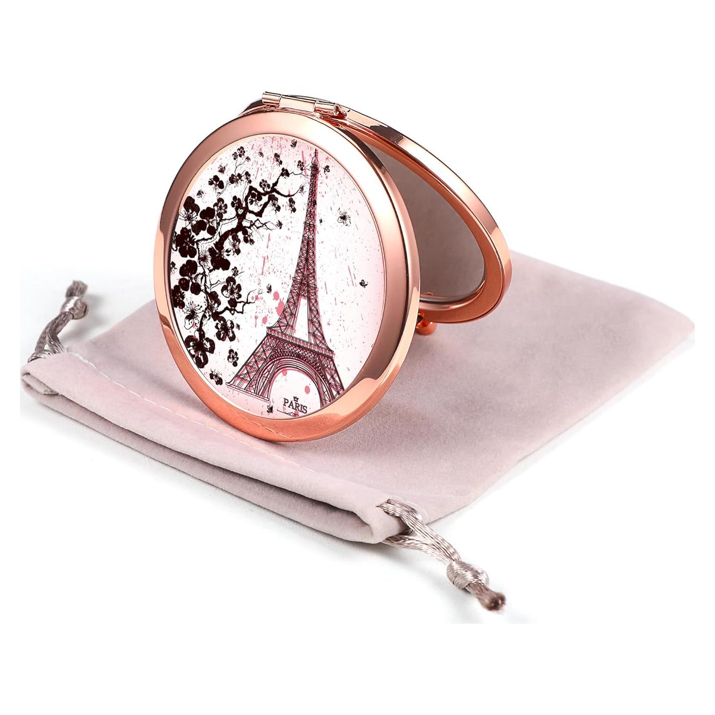 Espejo Compacto Dynippy Doble Cara 6.86 cm Oro Rosa