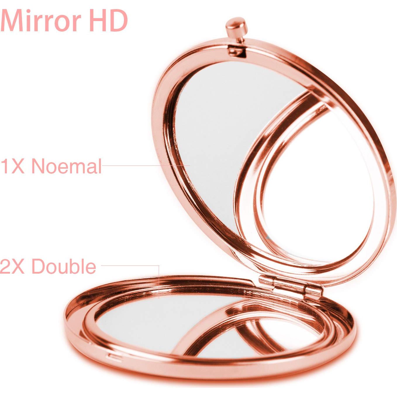 Espejo Compacto Dynippy Doble Cara 6.86 cm Oro Rosa