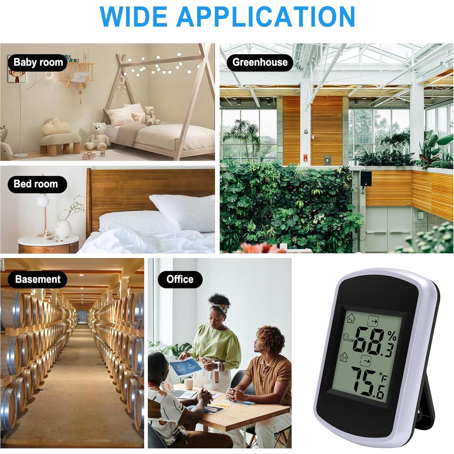 Higrómetro Digital Urageuxy WS0042, Termómetro y Monitor de Humedad