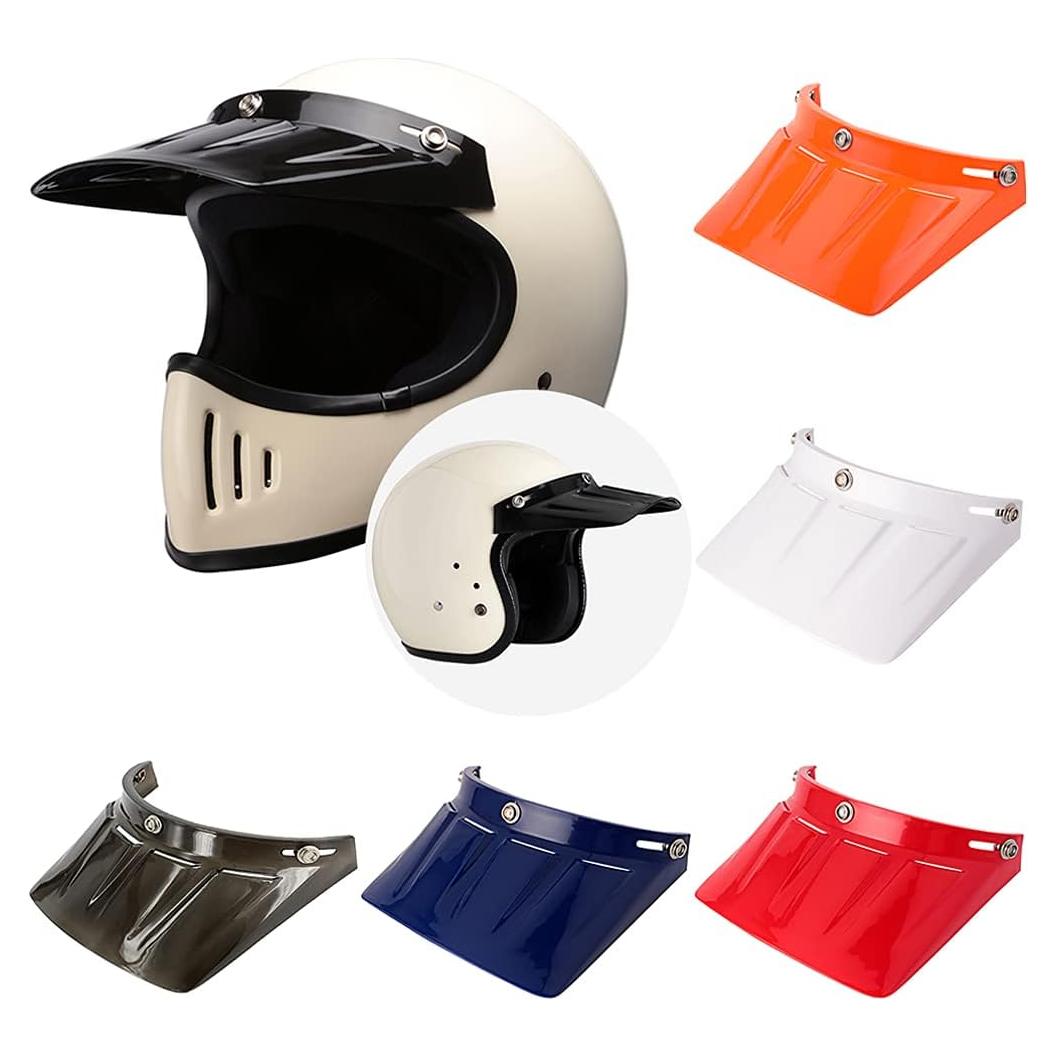 Visera Larga Retro Chern Yueh 3 Botones para Casco Moto