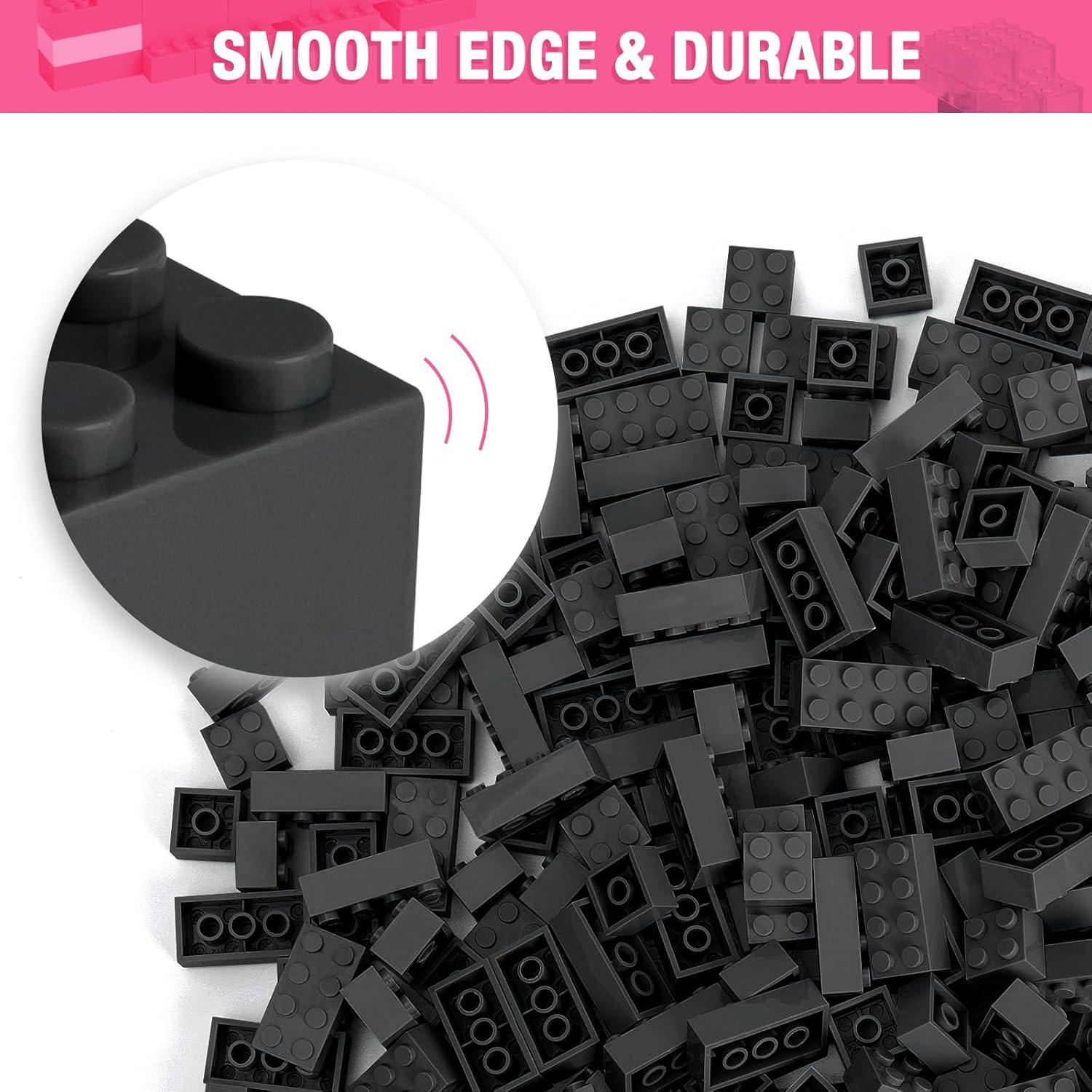 360 Piezas Ladrillos de Construcción Mannidoo 2x4 y 2x2 Negros