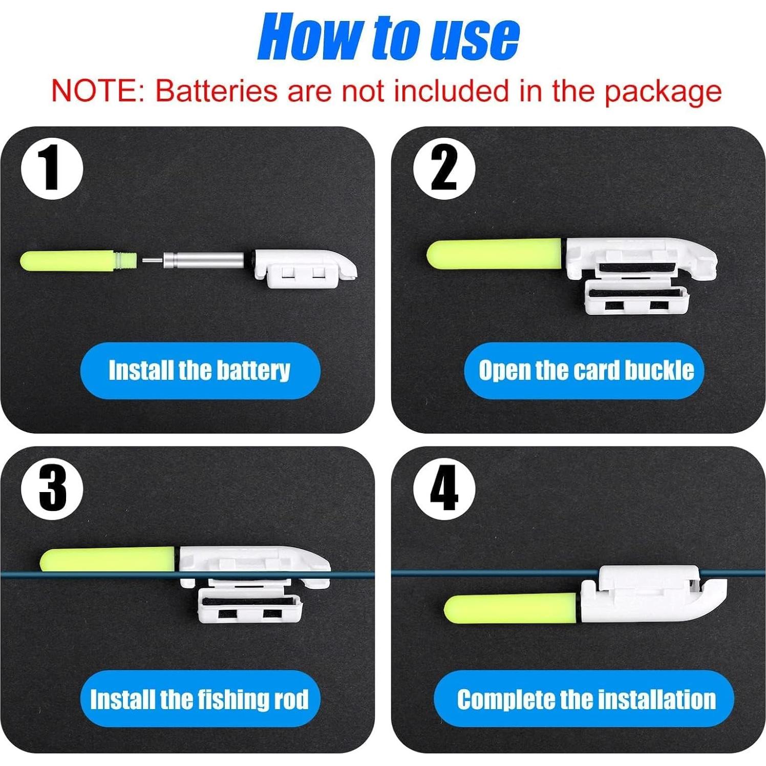 Palitos Brillantes de Pesca TSV, 8 Luces LED Impermeables