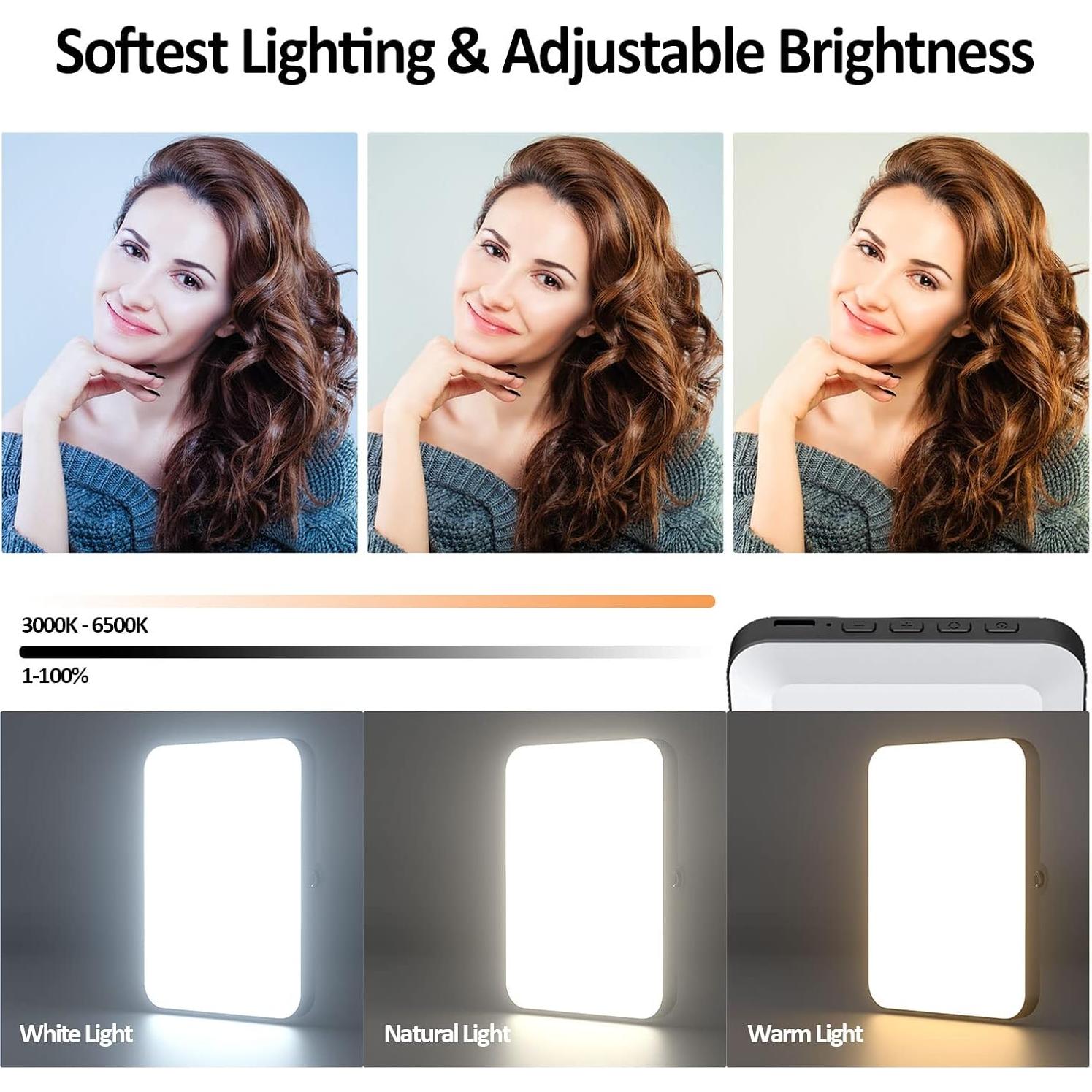 Clip de Luz Selfie Recargable Boyingkeji Negro LED Ajustable
