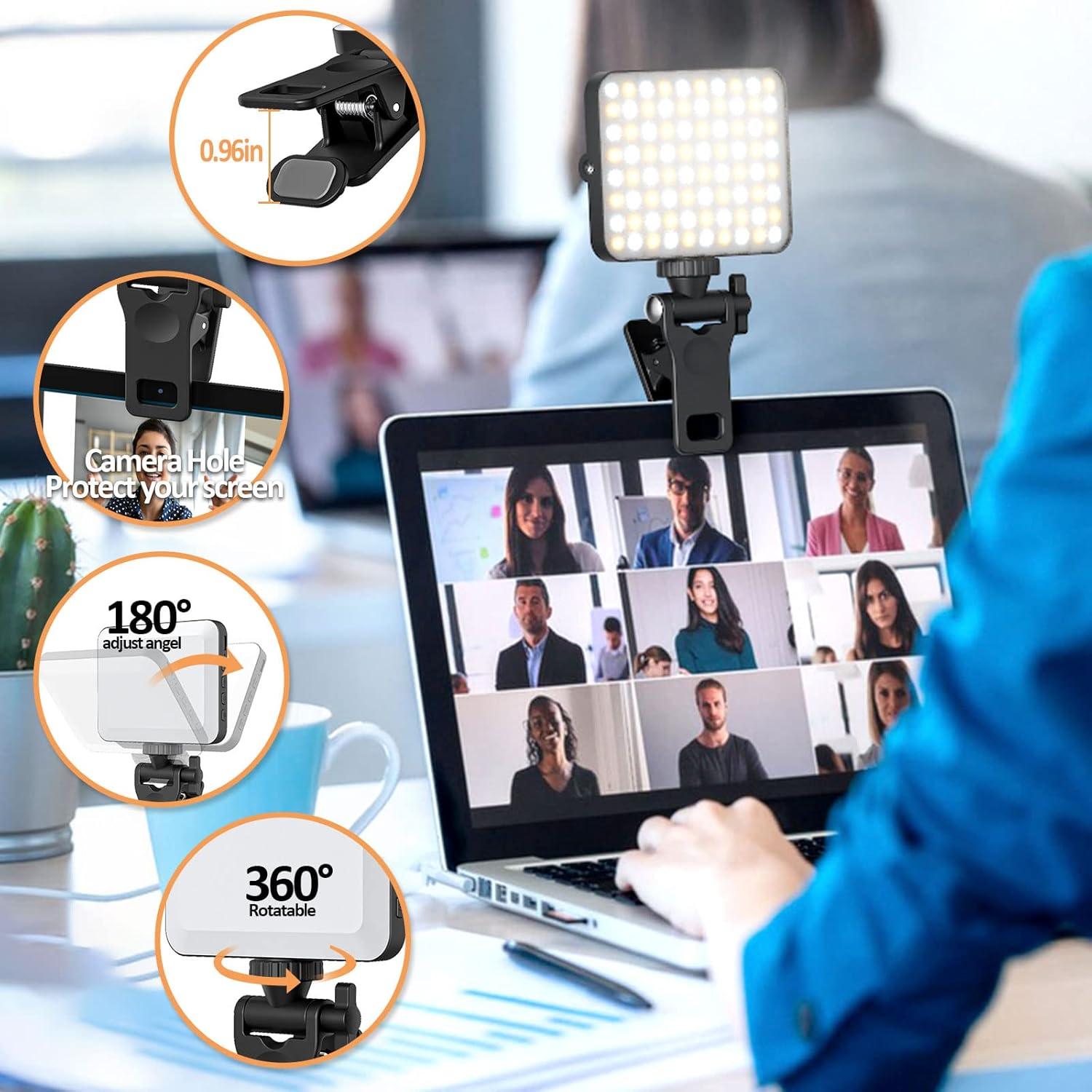 Clip de Luz Selfie Recargable Boyingkeji Negro LED Ajustable