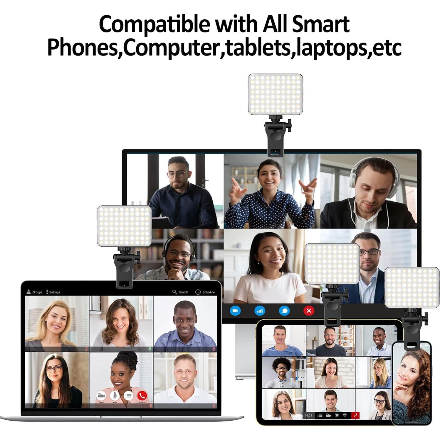 Clip de Luz Selfie Recargable Boyingkeji Negro LED Ajustable