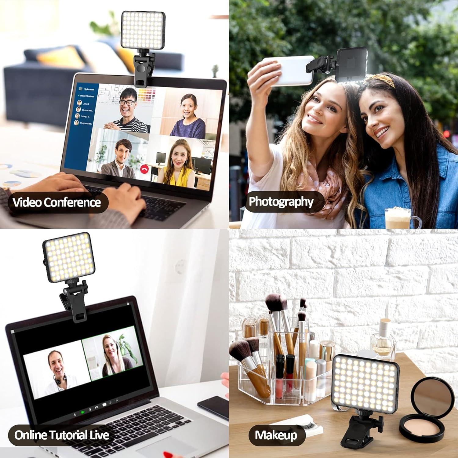 Clip de Luz Selfie Recargable Boyingkeji Negro LED Ajustable