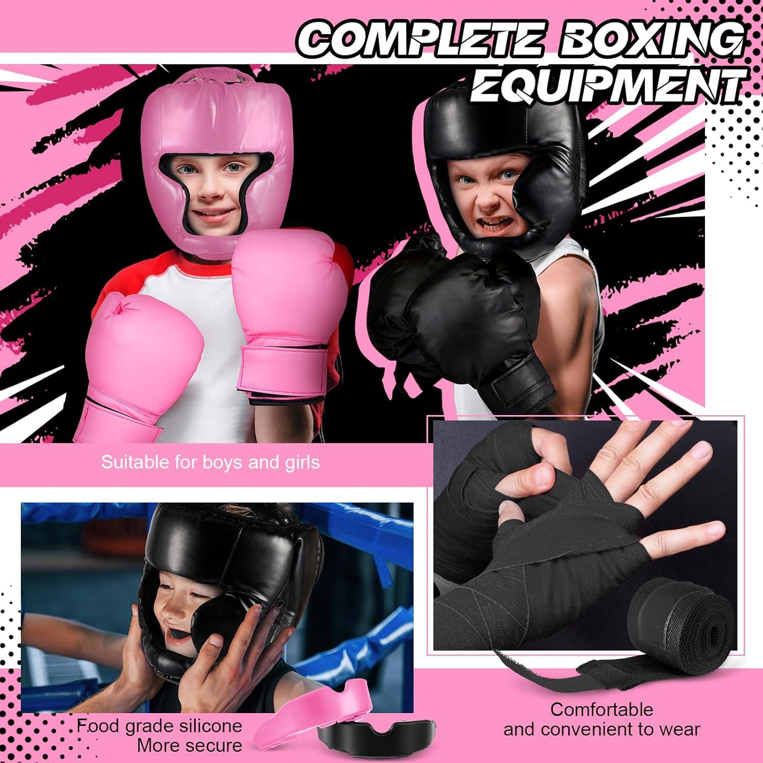 Set de Boxeo para Niños Kanayu 12 Pcs con Casco y Guantes