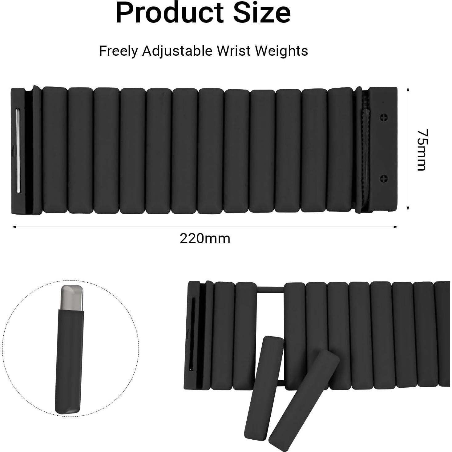 Pesas de Muñeca y Tobillo Li Fitness Ajustables 0.45 kg