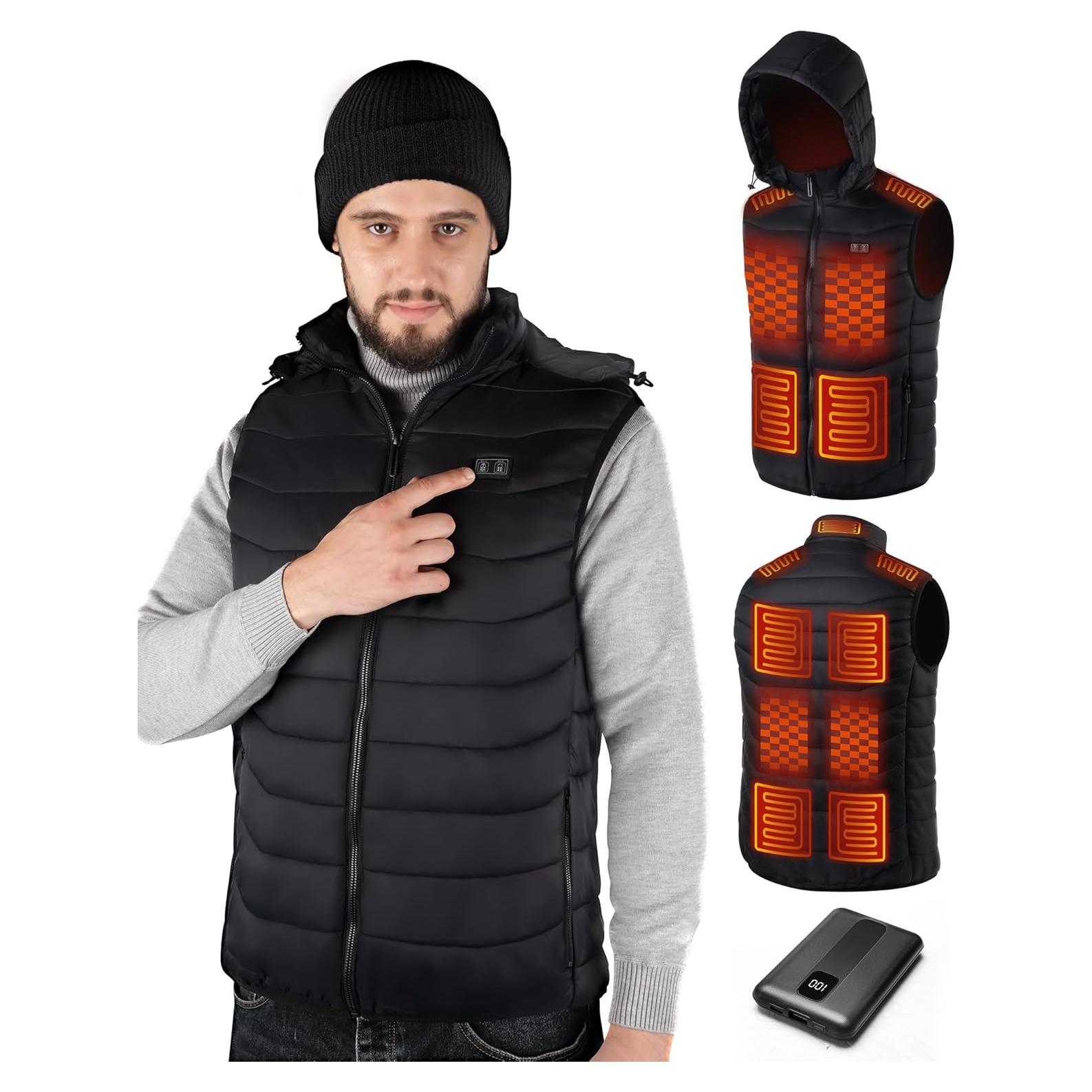 Chaleco Térmico Hombre con Batería 10000mAh - Negro XX-Large