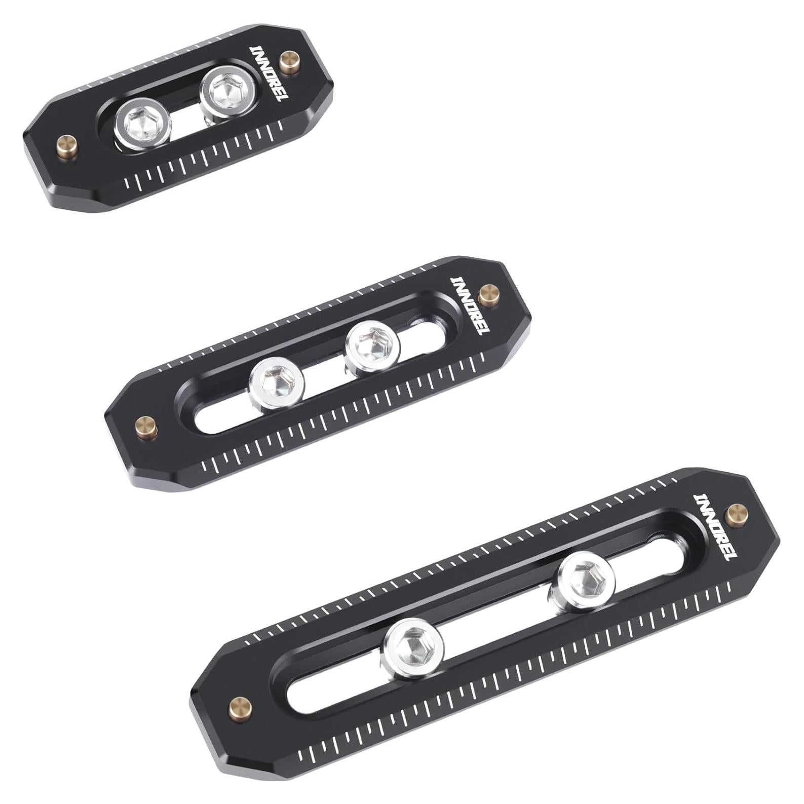 INNOREL 3 Packs Quick Release NATO Rail Set 45/65/85mm Long Lightweight NATO Rails with 1/4" Screws and Anti Drop Safety Pins for Camera Cage, Field Monitor Mount, NATO Clamp Top Handle Side Handle