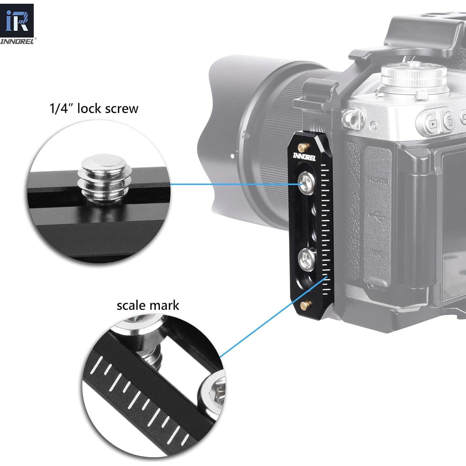 INNOREL 3 Packs Quick Release NATO Rail Set 45/65/85mm Long Lightweight NATO Rails with 1/4" Screws and Anti Drop Safety Pins for Camera Cage, Field Monitor Mount, NATO Clamp Top Handle Side Handle