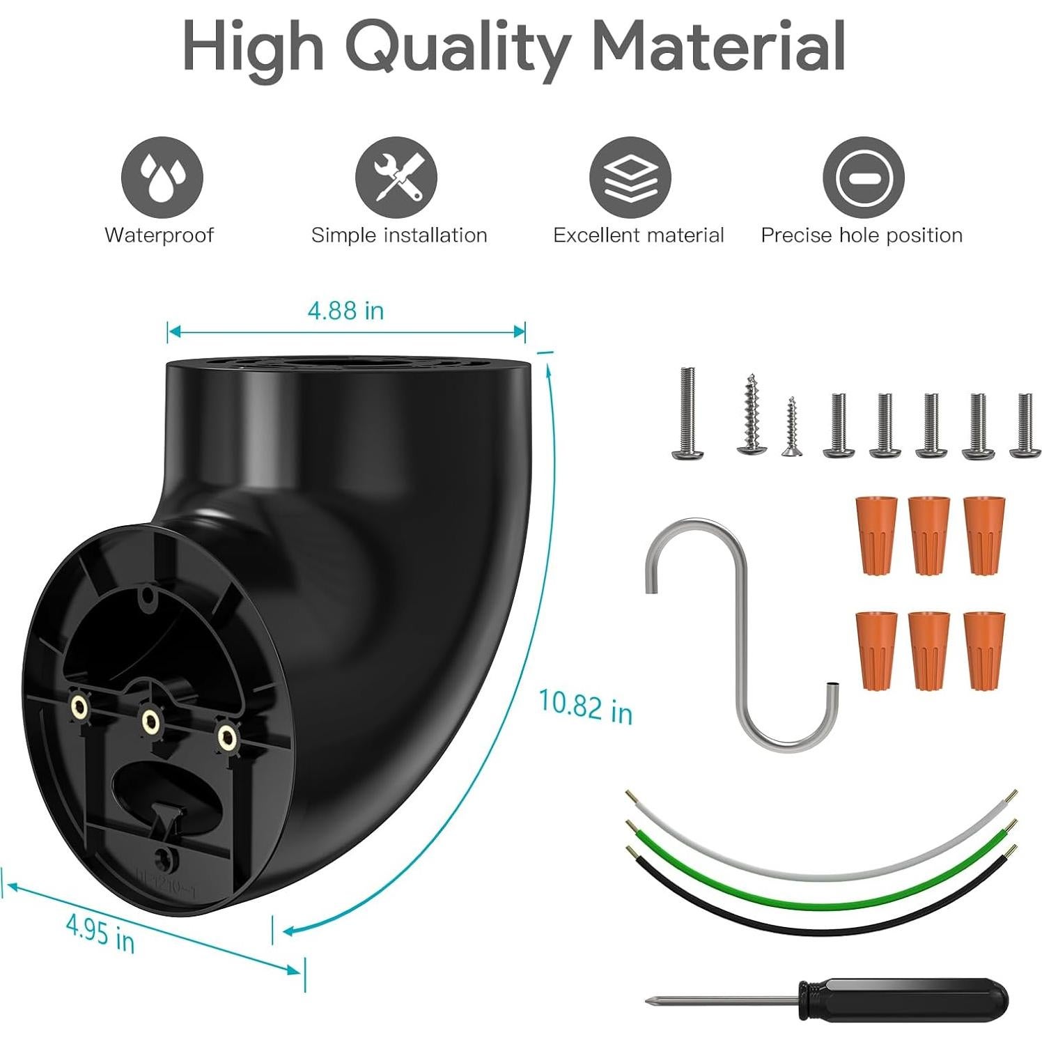 Soporte de Alero para Cámara Ring Blink Wyze SURVADV Negro