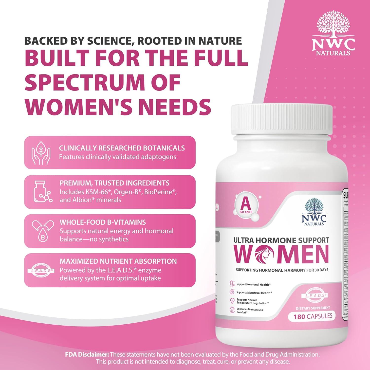 Suplemento Hormonal Natural NWC Naturals A - 180 Cápsulas