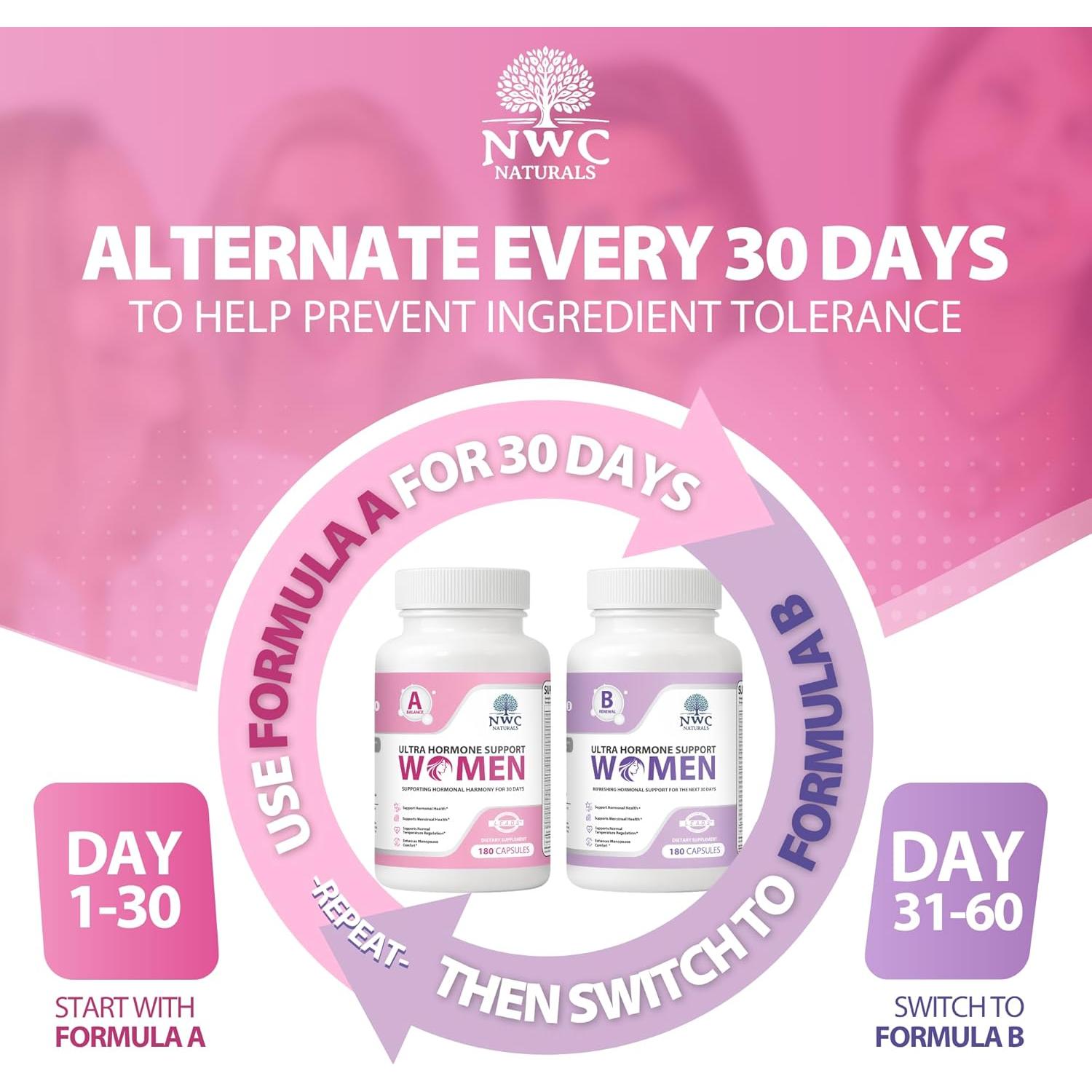 Suplemento Hormonal Natural NWC Naturals A - 180 Cápsulas