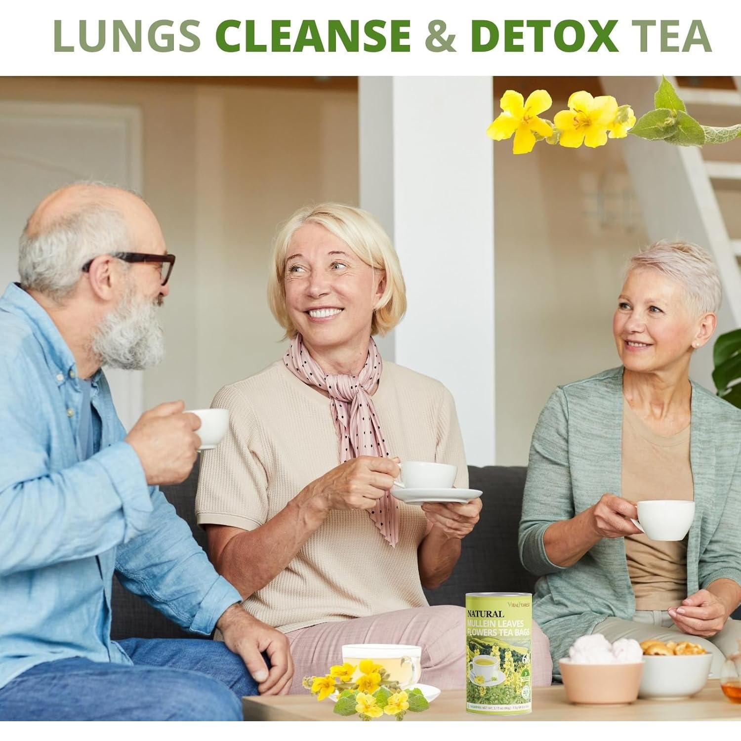 Té de Mullein VitalForest - 60 Bolsitas Ecológicas para Pulmones