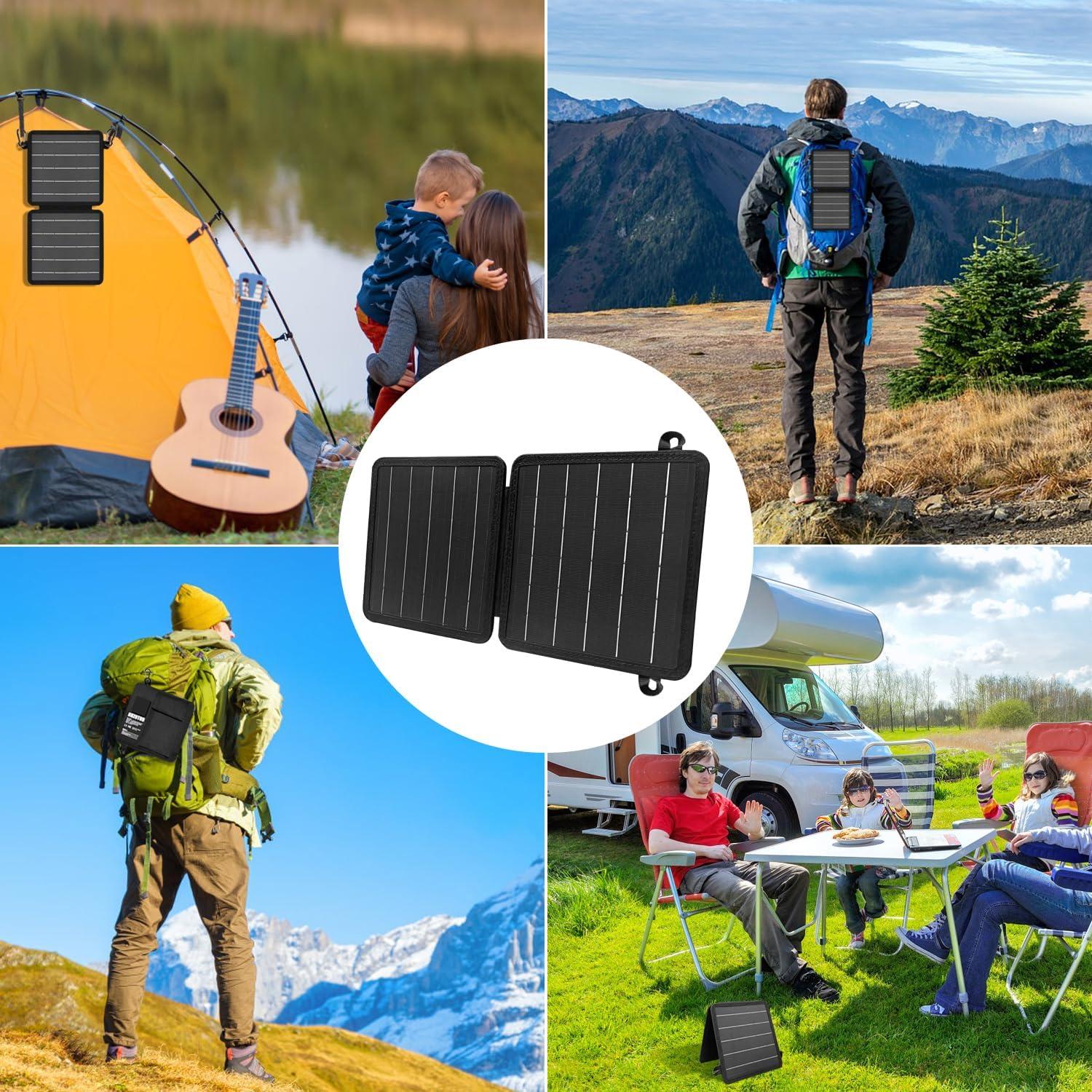 Cargador Solar Portátil NHZOTUD 10W USB-C y USB-A Impermeable