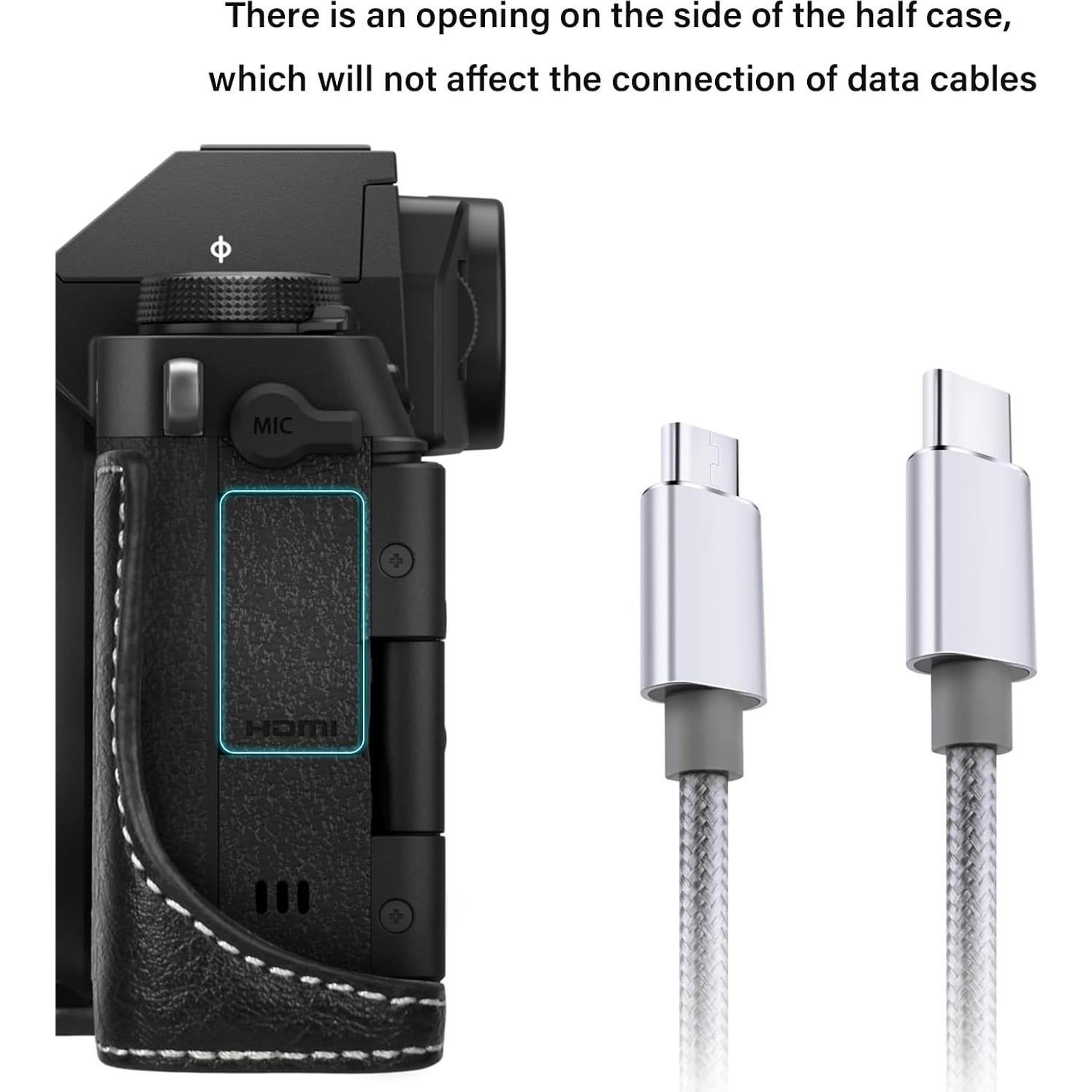 Funda Media de Cuero PU VOVMOEYA para Fujifilm X-S20 - Negra