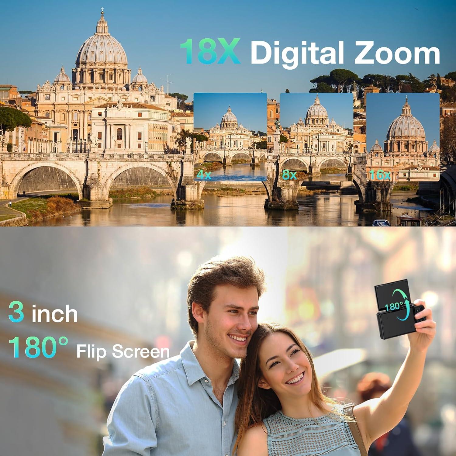 Cámara Digital 5K Luluckck WD08PRO 75MP WiFi Pantalla 3"