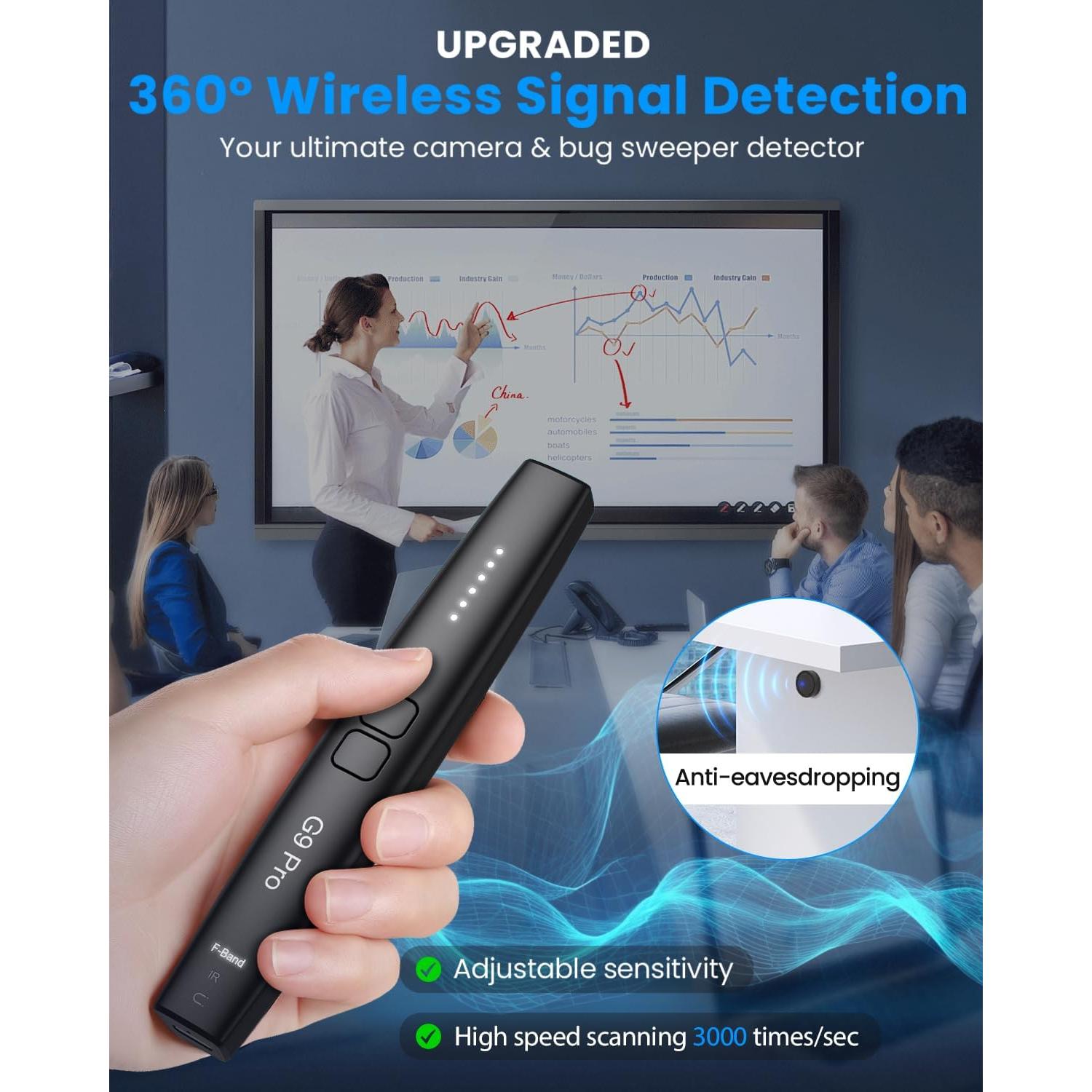 Detector de Cámaras Ocultas JAXTIN G9 Pro - 72 Horas, AI