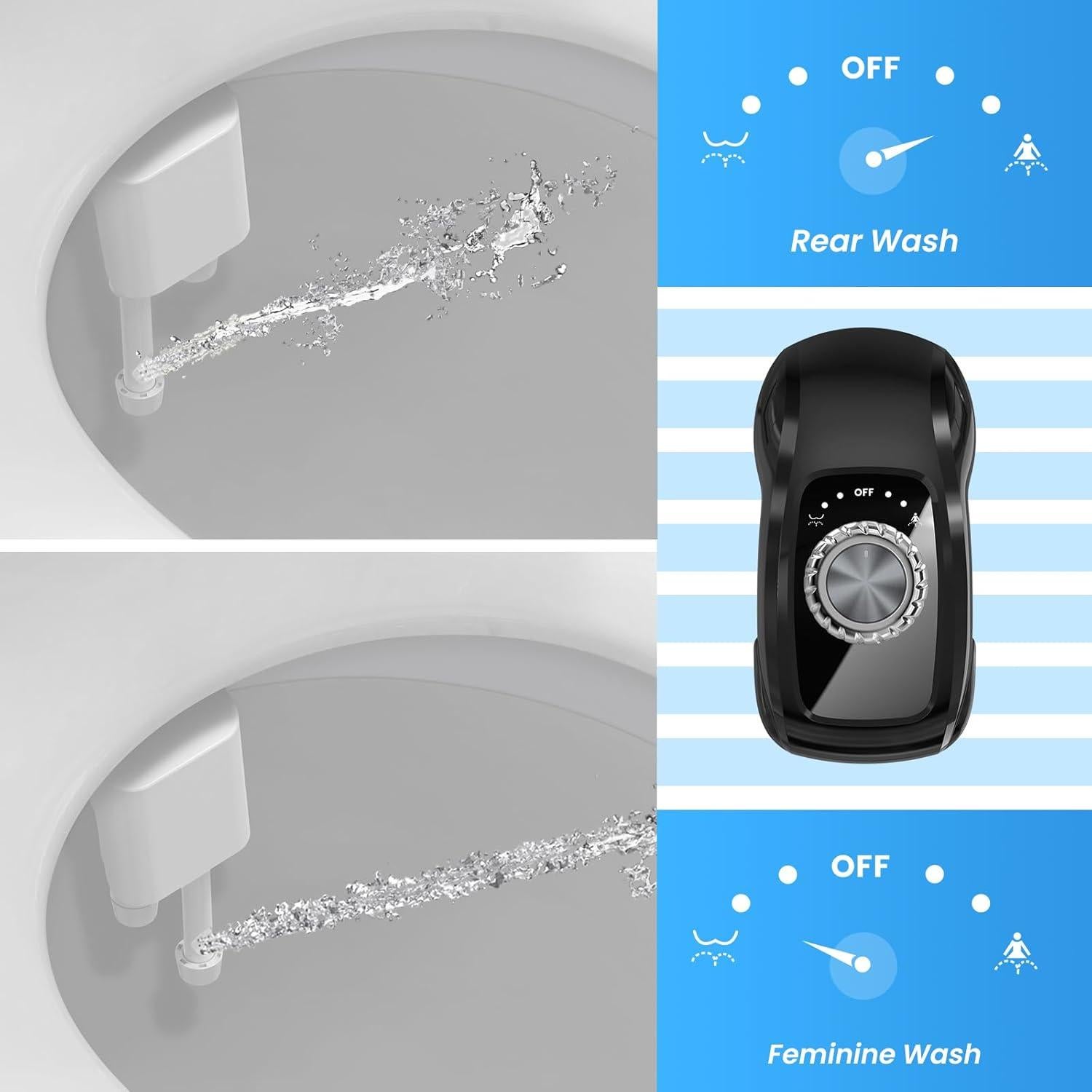 Accesorio de Bidet No Eléctrico Clirass Doble Boquilla Negro