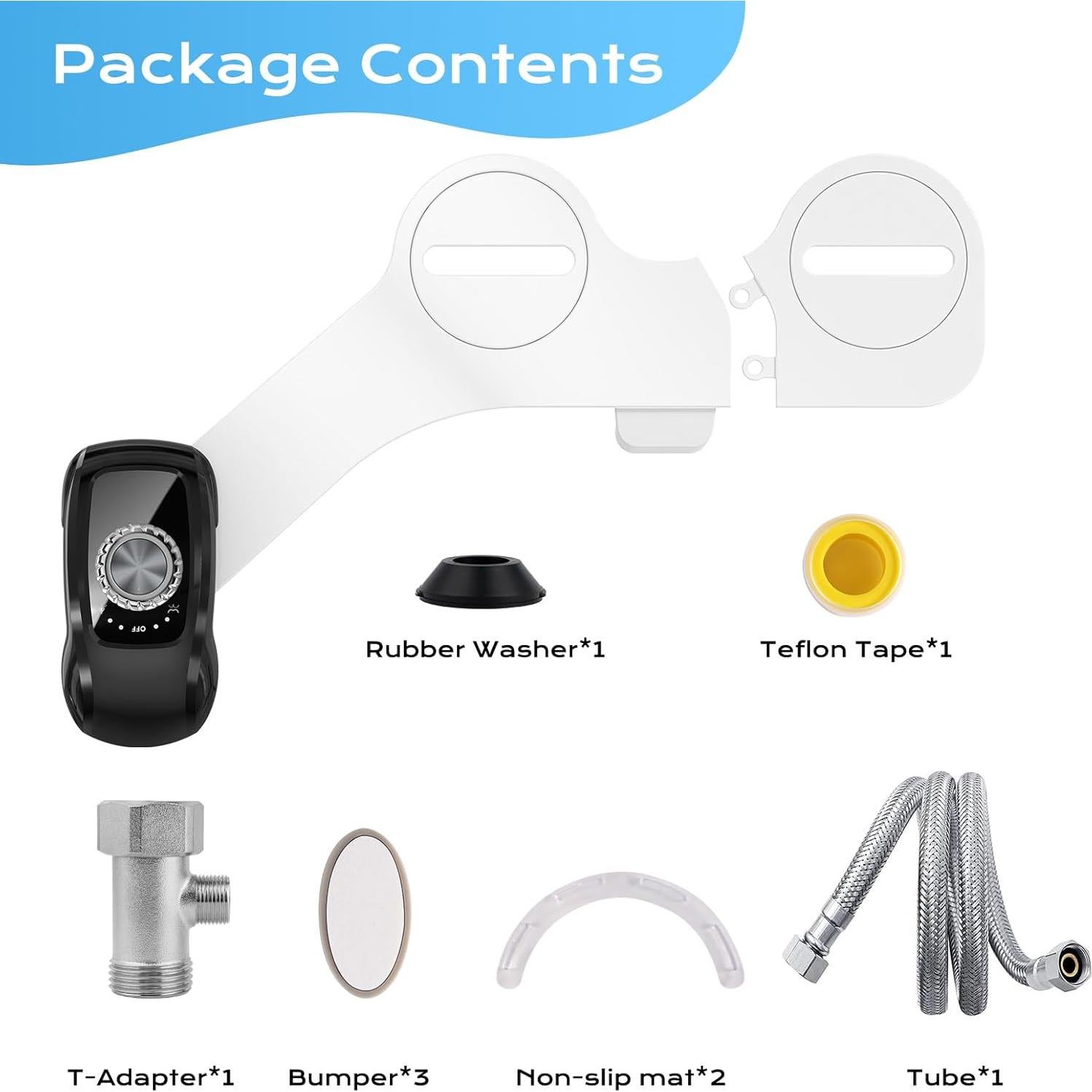 Accesorio de Bidet No Eléctrico Clirass Doble Boquilla Negro