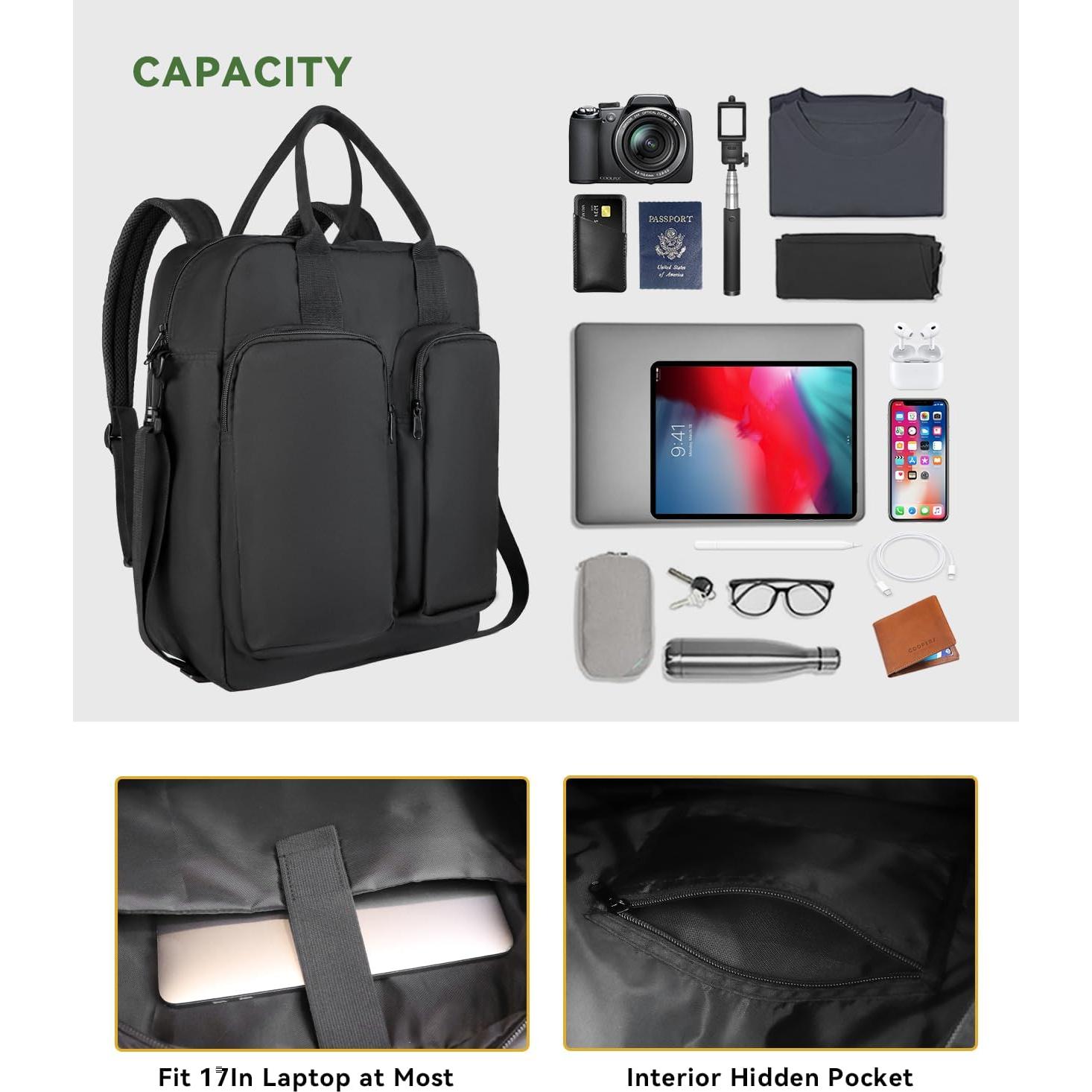 Mochila de viaje 40L para laptop 17" negra - Aprobada por vuelo