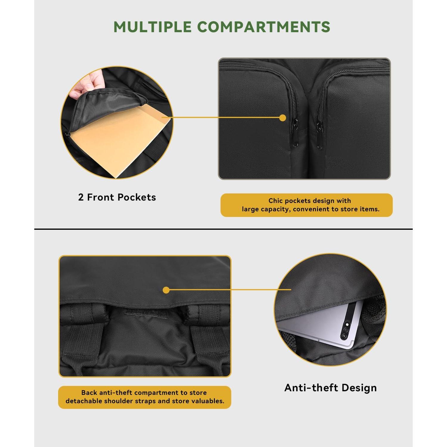 Mochila de viaje 40L para laptop 17" negra - Aprobada por vuelo