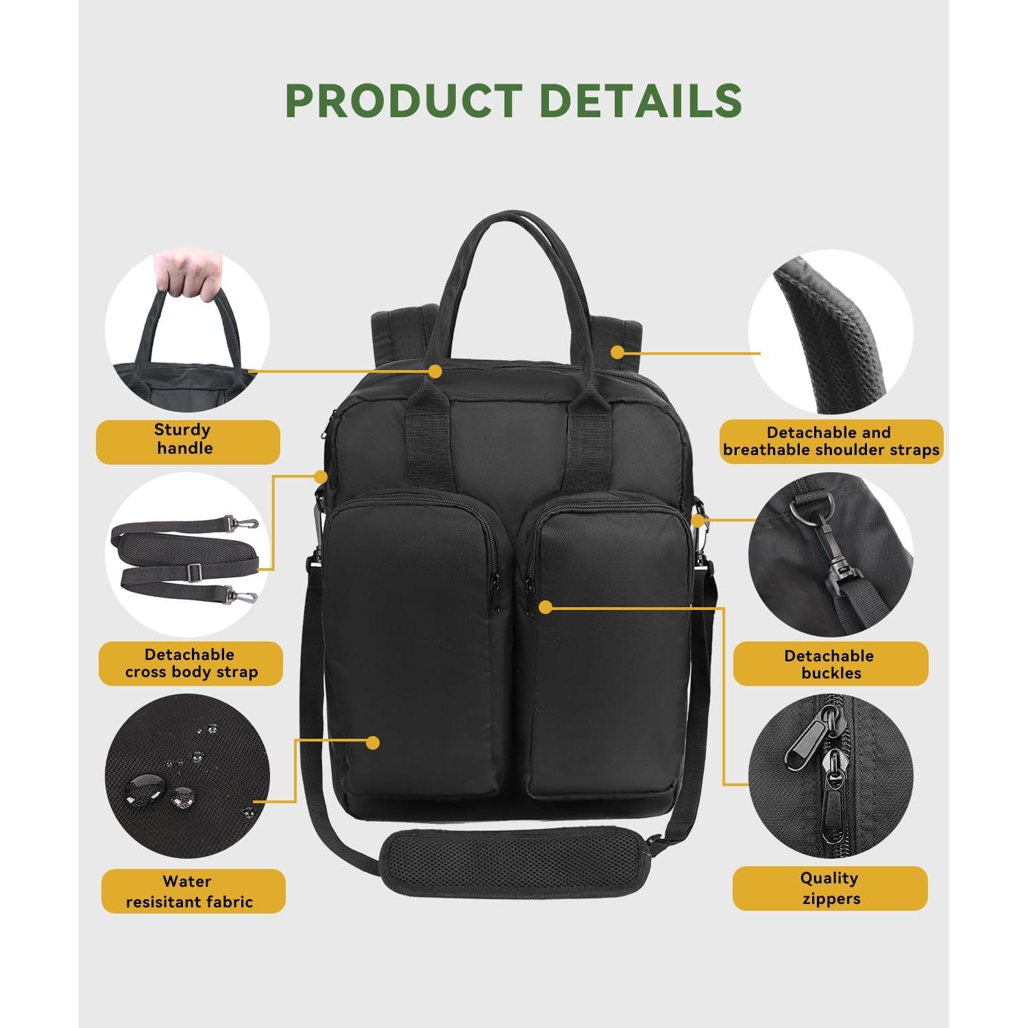 Mochila de viaje 40L para laptop 17" negra - Aprobada por vuelo
