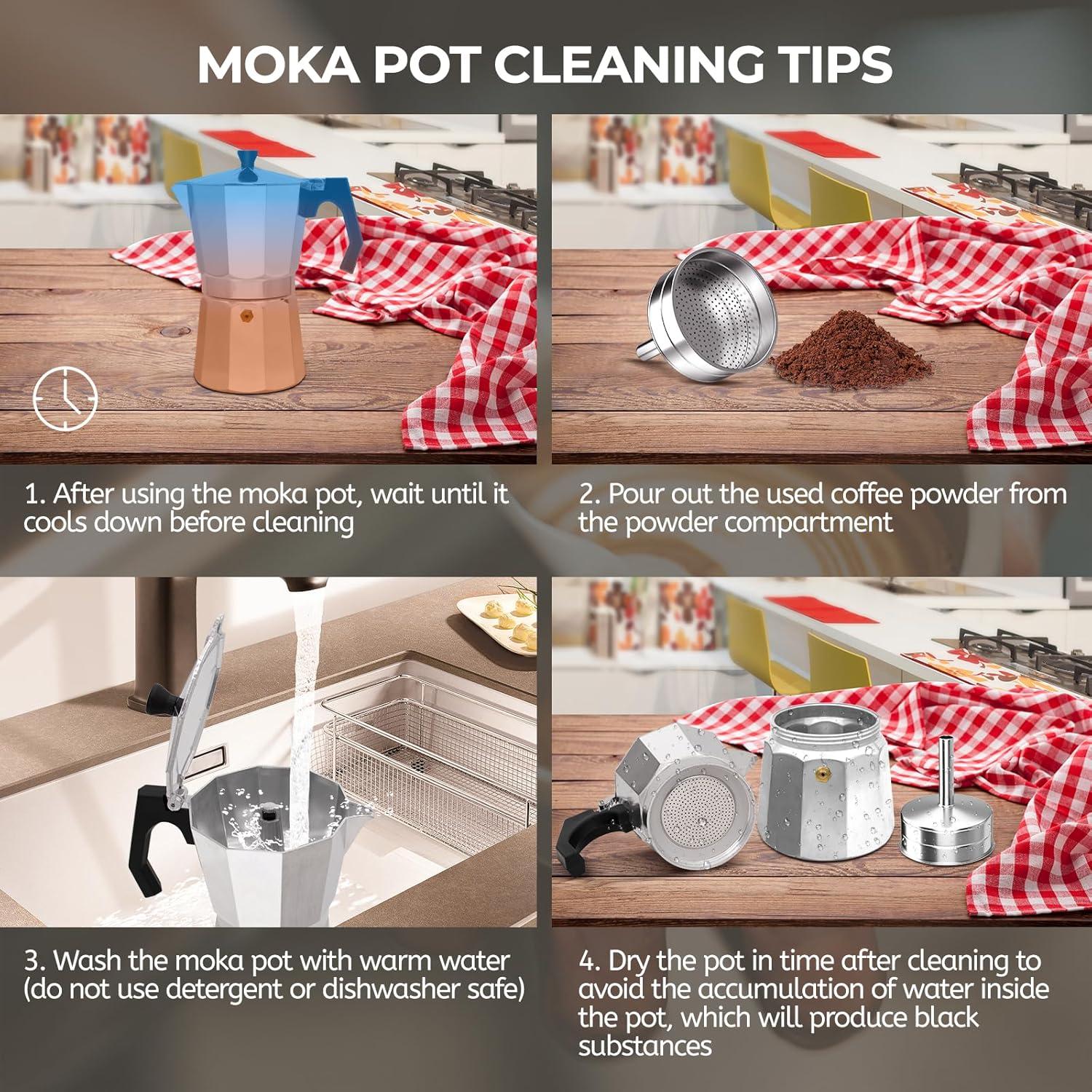 Cafetera Moka Mogrecha 3 Tazas Aluminio 150ml Estilo Clásico