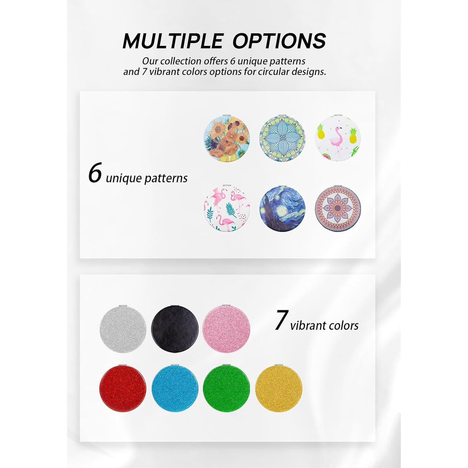 Espejo Compacto Aumentador OMIRO 1X/10X PU Negro 7.1cm