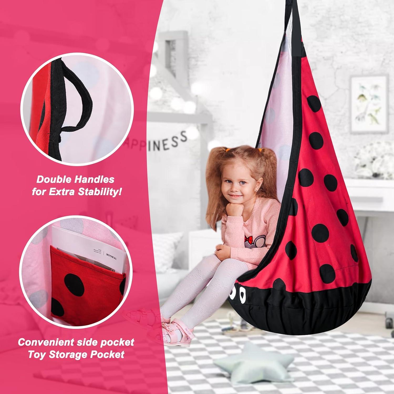 Asiento de columpio sensorial SUSIHOOH para niños - Rojo y Negro