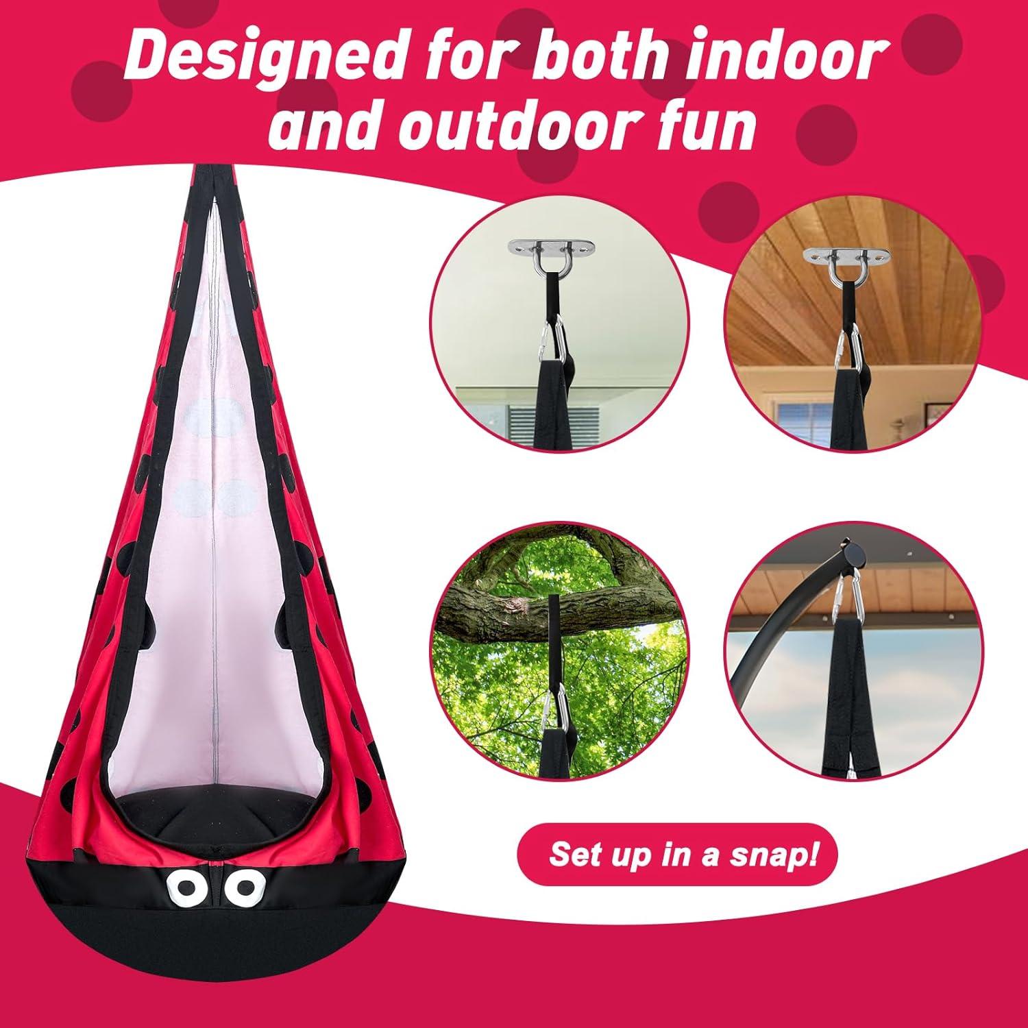 Asiento de columpio sensorial SUSIHOOH para niños - Rojo y Negro