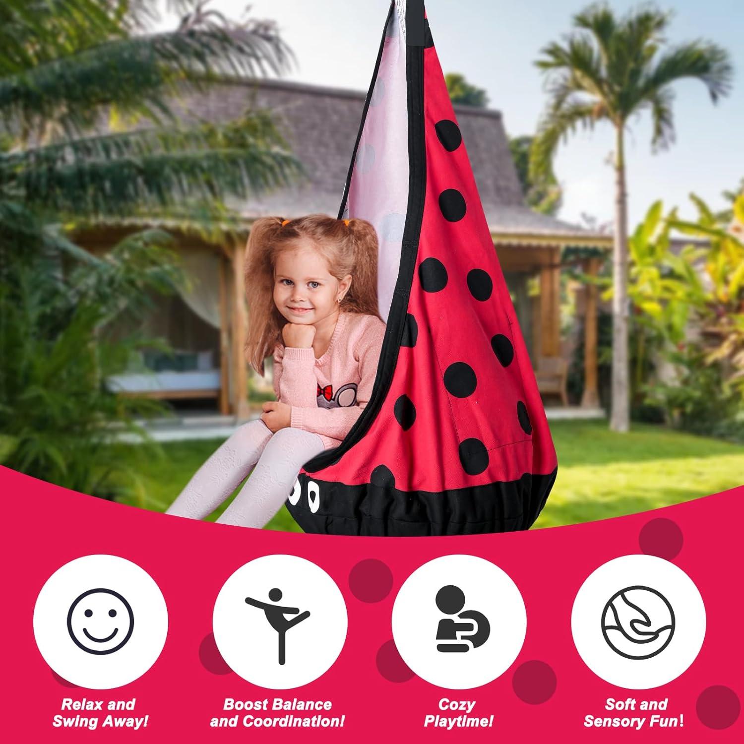 Asiento de columpio sensorial SUSIHOOH para niños - Rojo y Negro