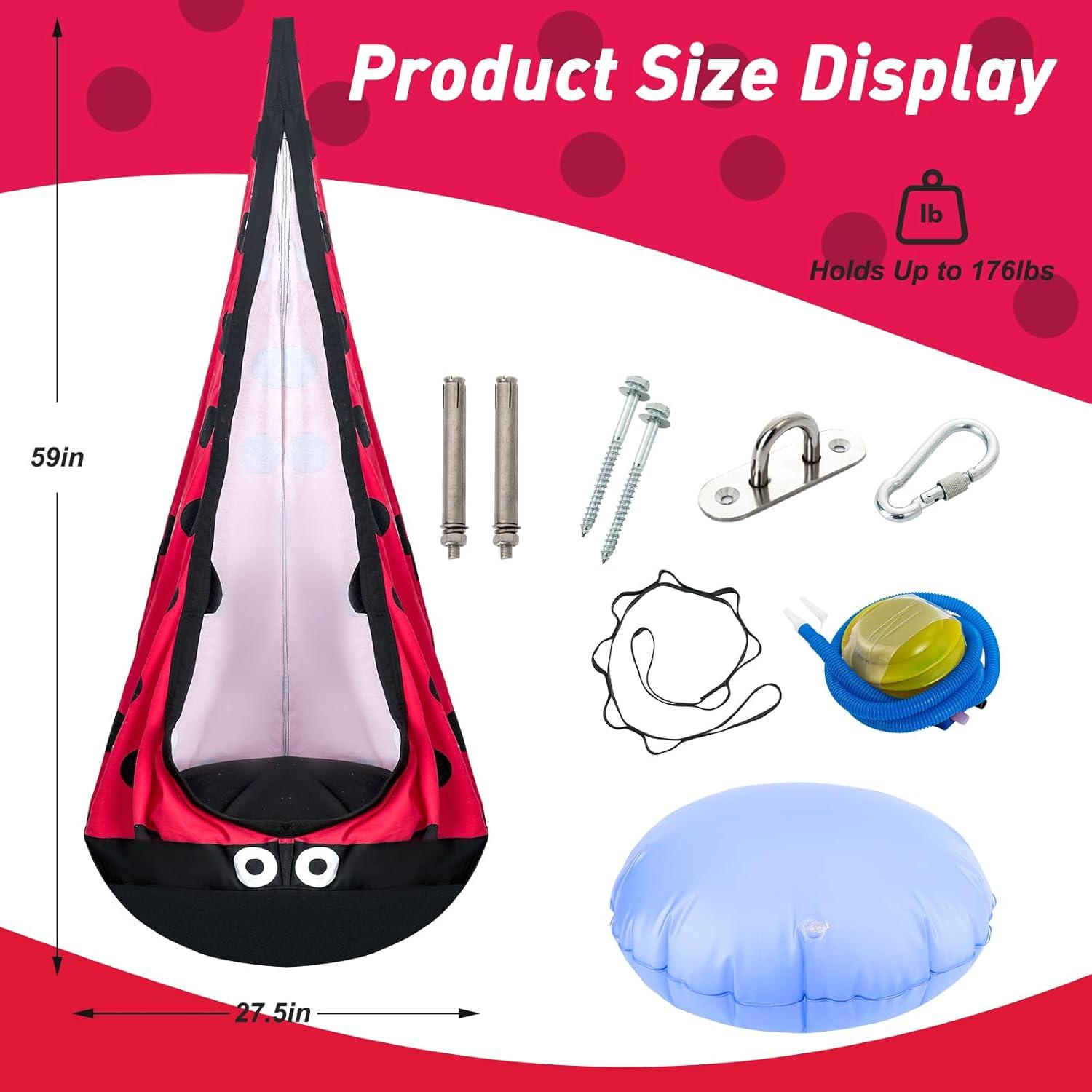 Asiento de columpio sensorial SUSIHOOH para niños - Rojo y Negro