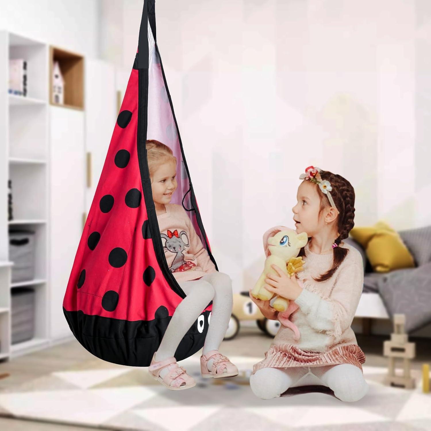 Asiento de columpio sensorial SUSIHOOH para niños - Rojo y Negro