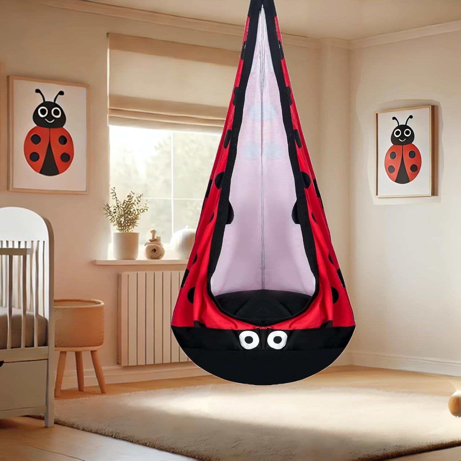 Asiento de columpio sensorial SUSIHOOH para niños - Rojo y Negro