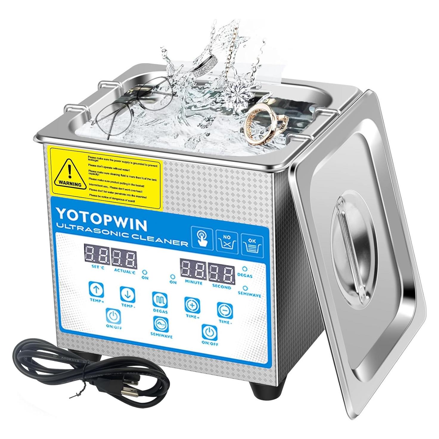 Limpiador ultrasónico calentado Yotopwin 1.3L acero inoxidable