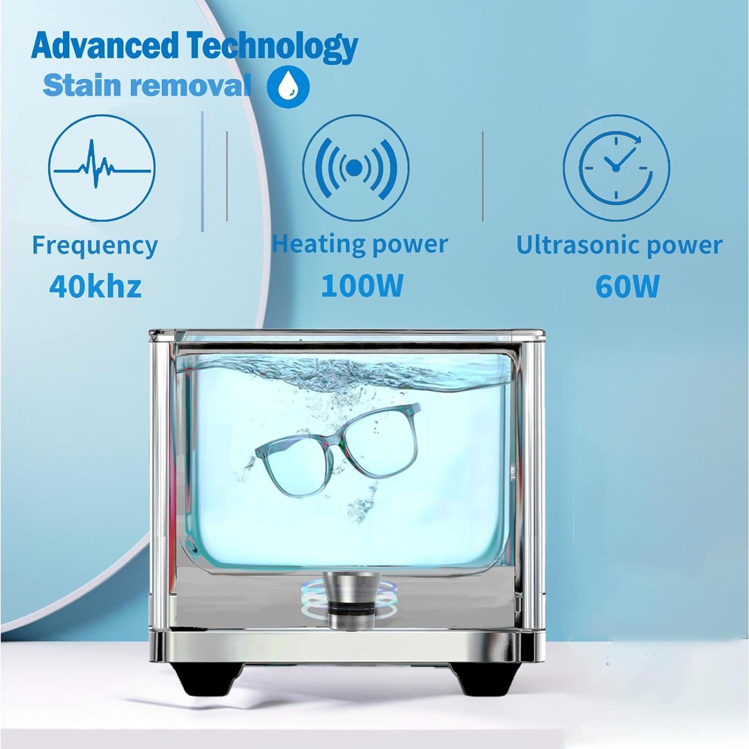 Limpiador ultrasónico calentado Yotopwin 1.3L acero inoxidable