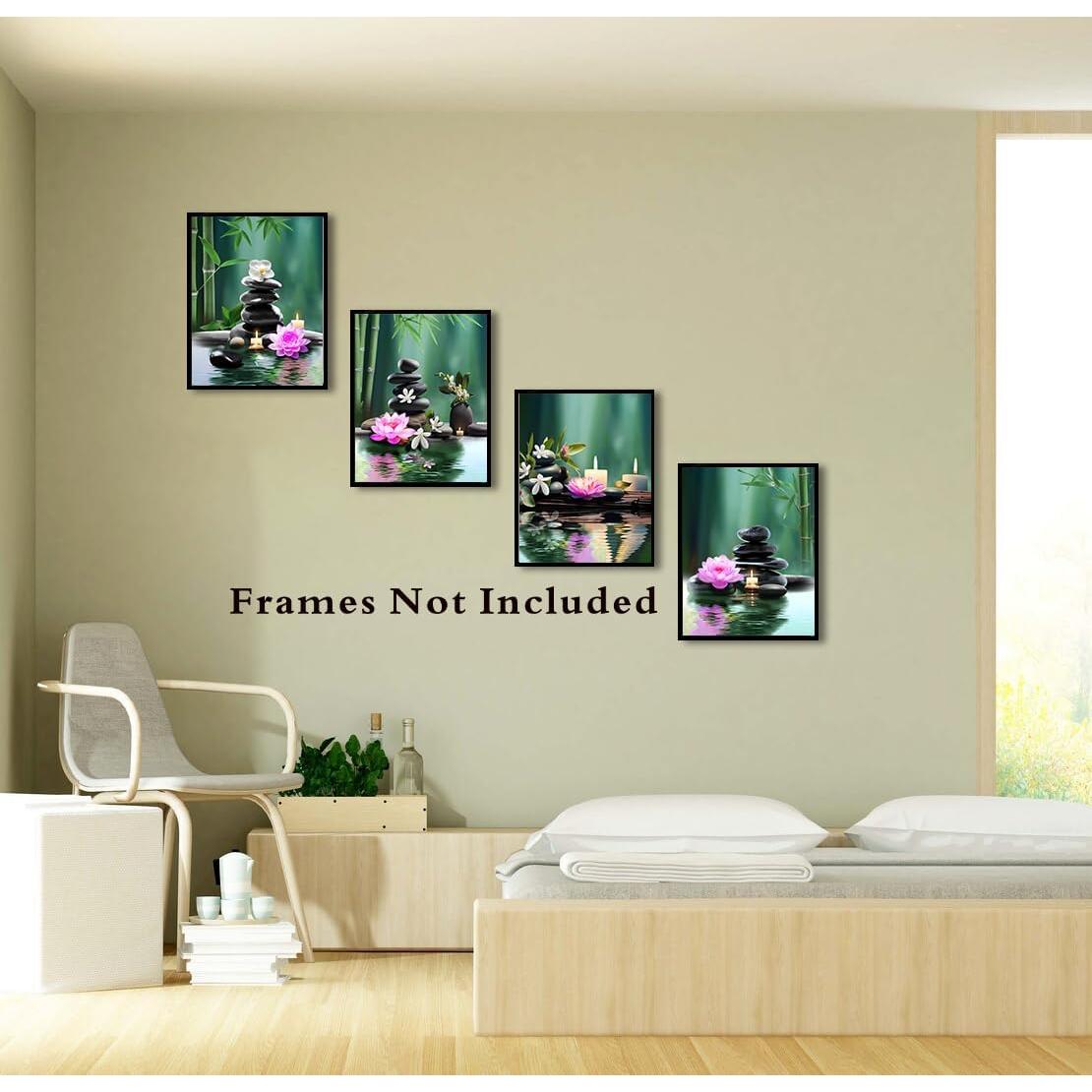 Set de 4 Posters de Lienzo Zen TANXM - Meditación 20x25 cm